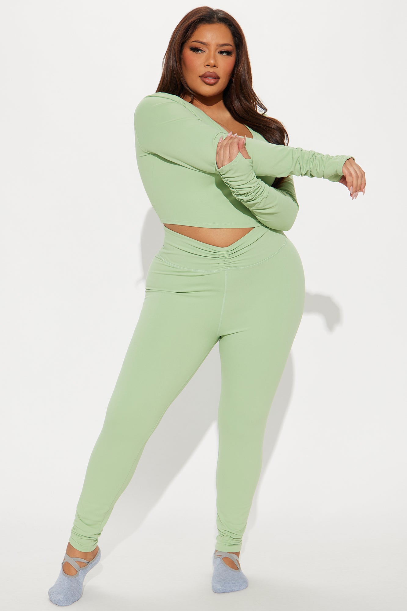 Barre Baddie Super Soft Active Legging - Sage - Image 5