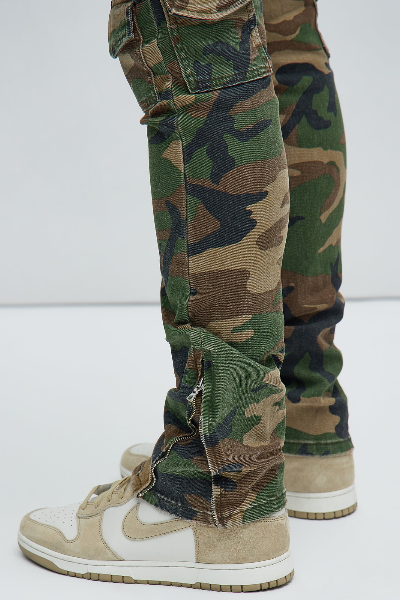 Convertible Stacked Skinny Flare Jeans - Camouflage - Image 4