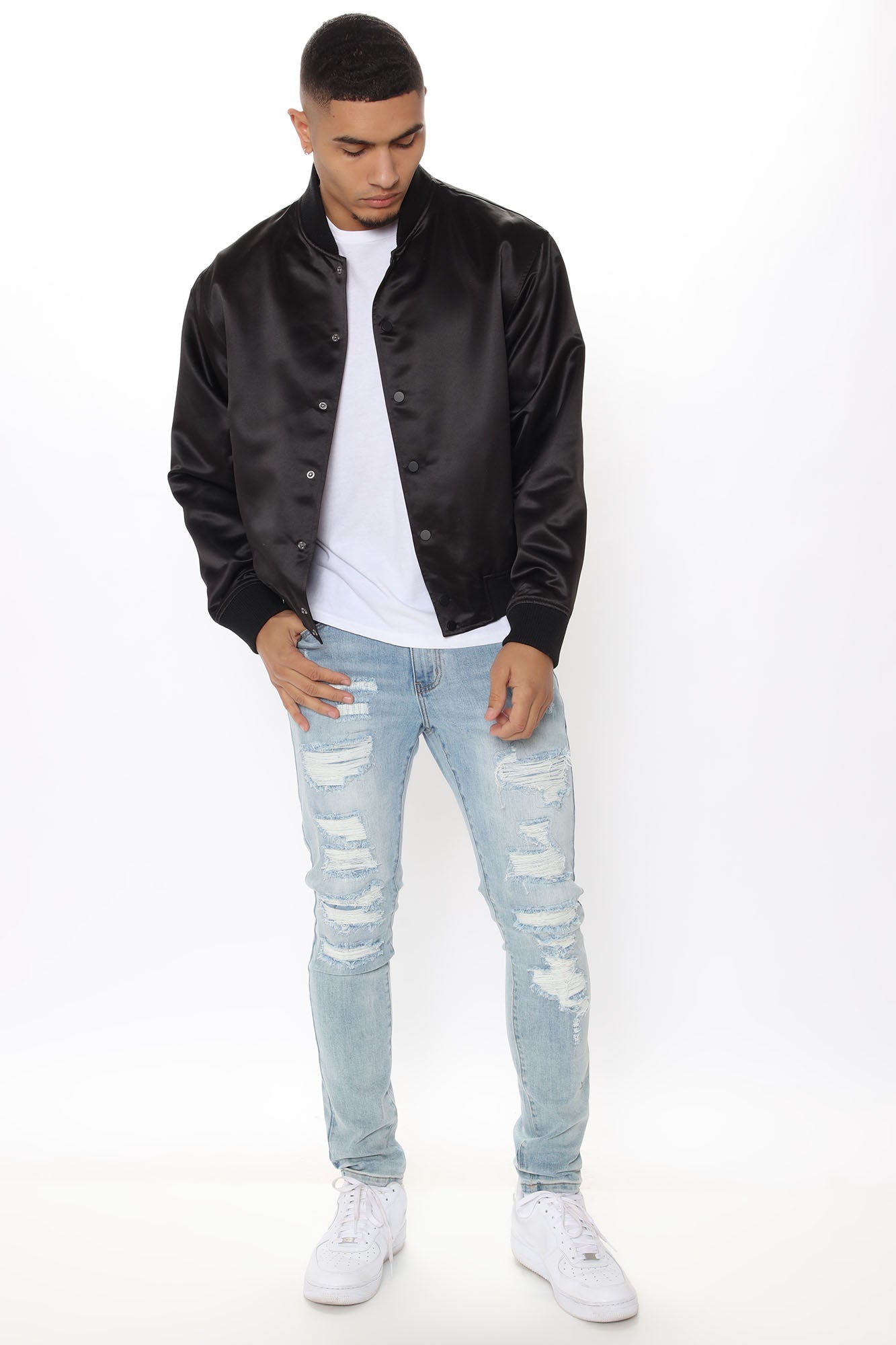 Ashton Essential Bomber Jacket - Black - Image 6