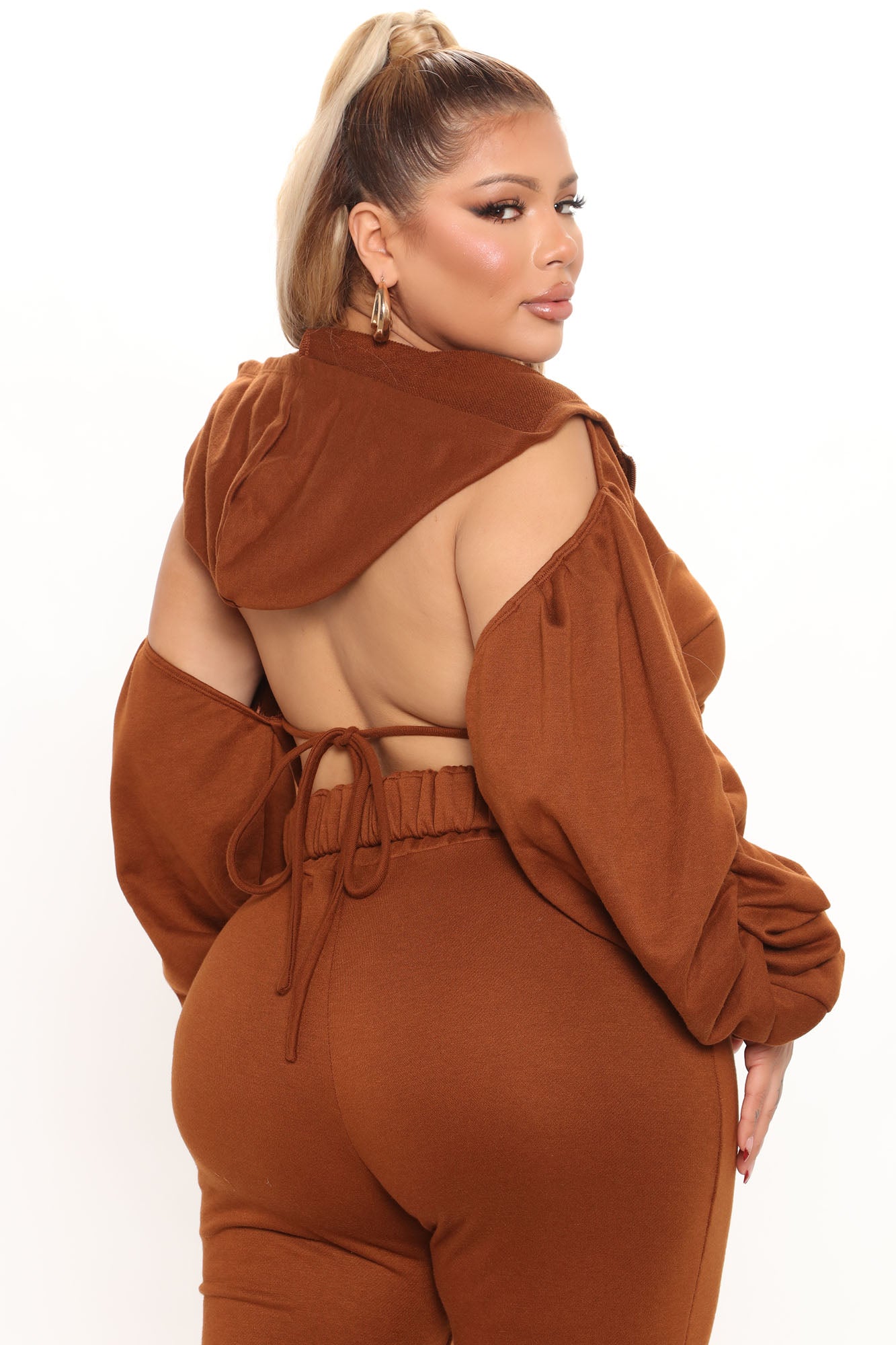Good For You Ruched Pant Set - Brown - Image 9