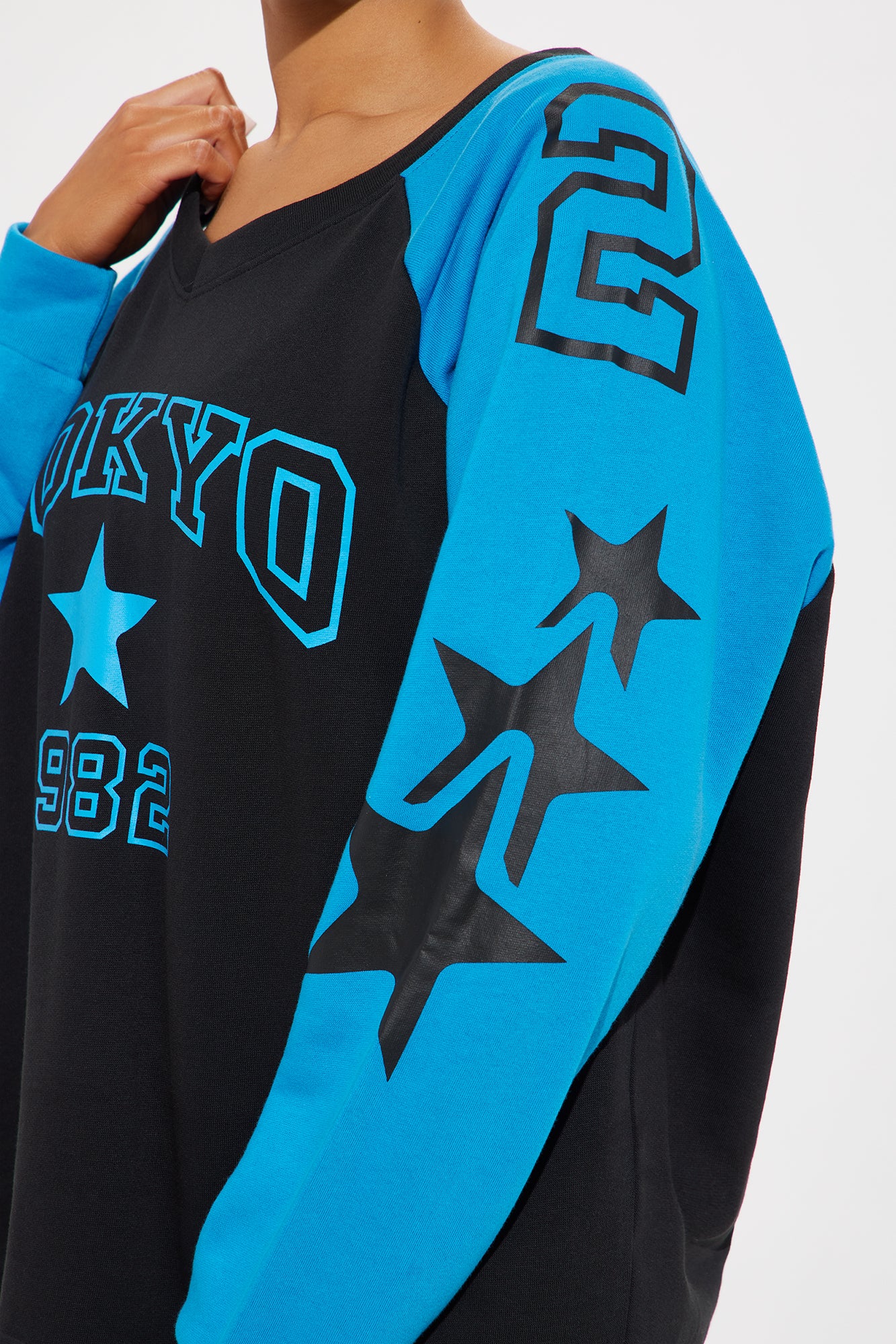 Tokyo Jersey Sweatsuit Set - Black/Blue - Image 5