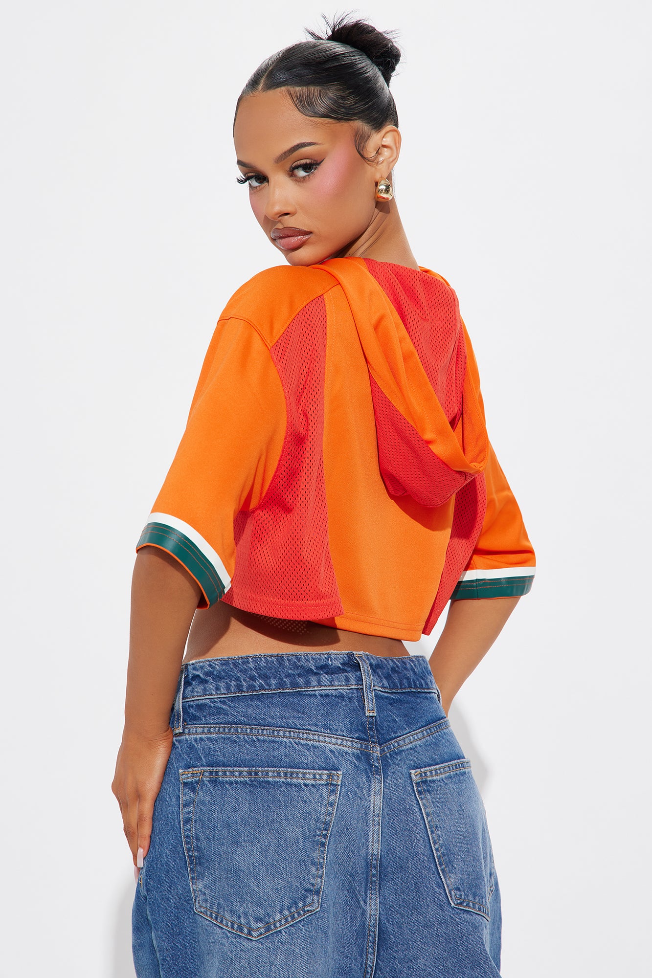 Your Biggest Fan Hooded Jersey - Orange/combo - Image 3