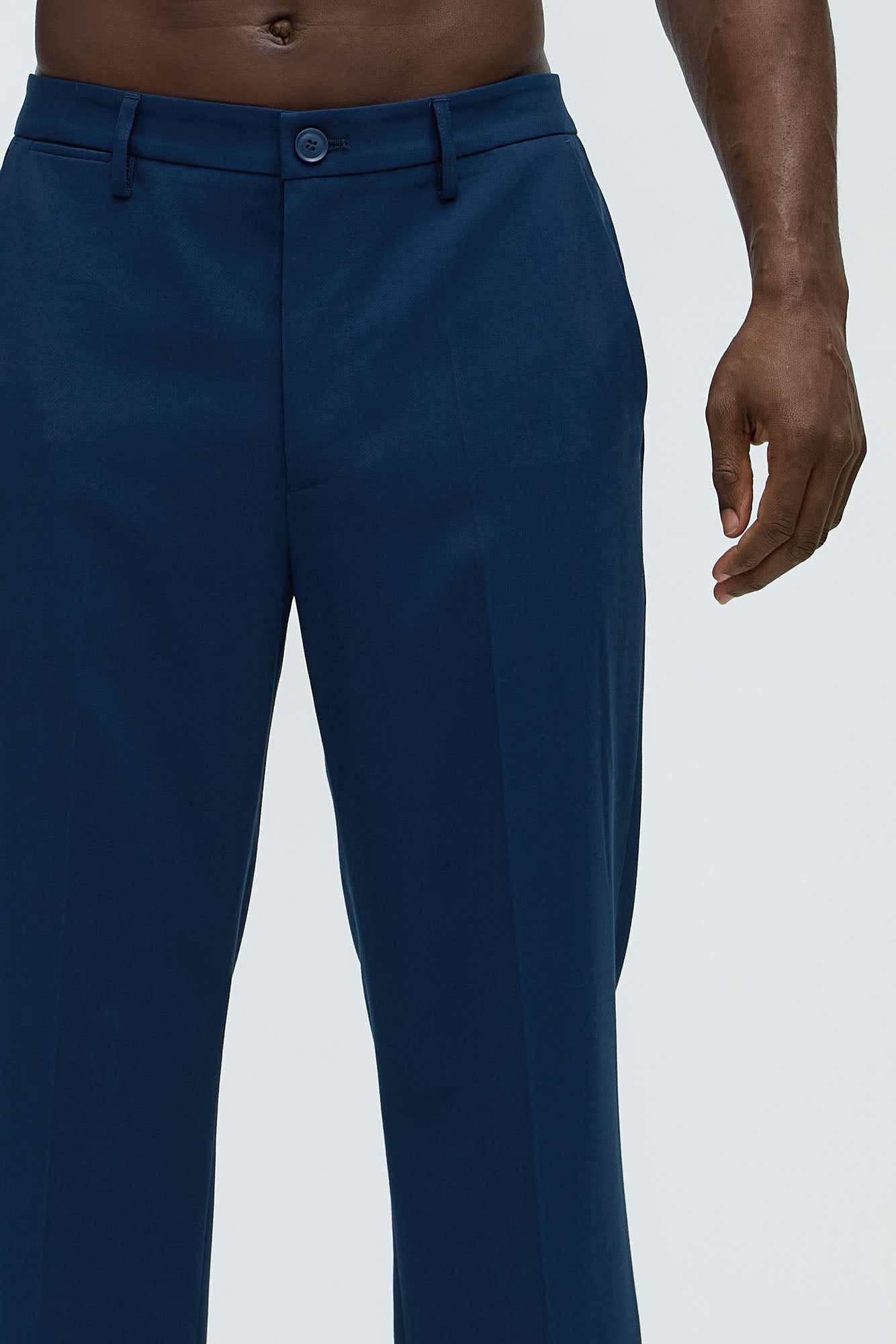 Modern Stretch Straight Trousers - Navy - Image 3
