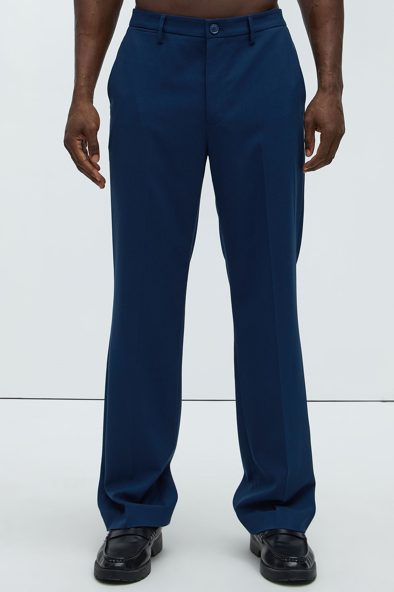 Modern Stretch Straight Trousers - Navy - Image 4