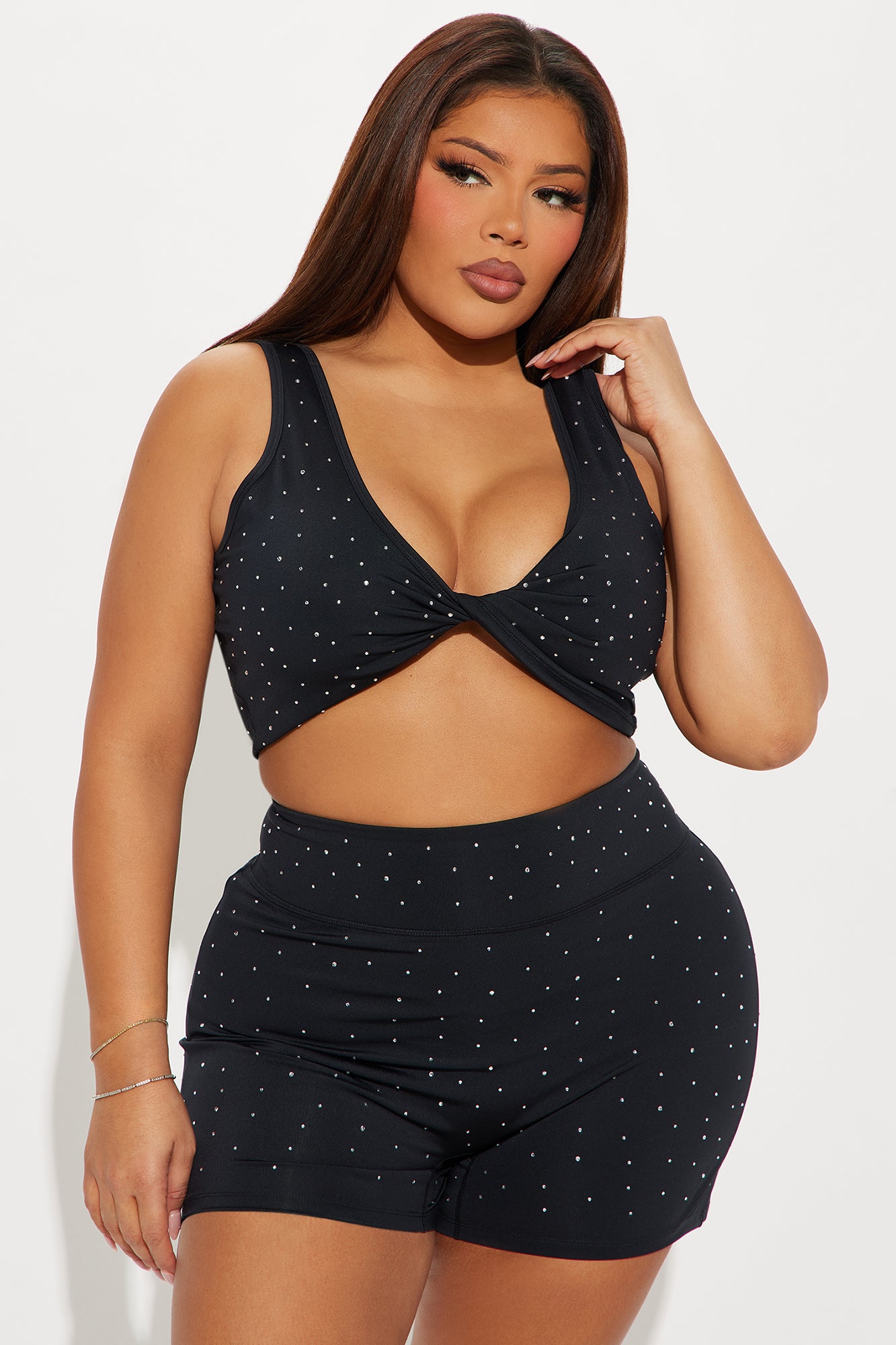 Tranquility Rhinestone Elevate Active Set - Black - Image 4
