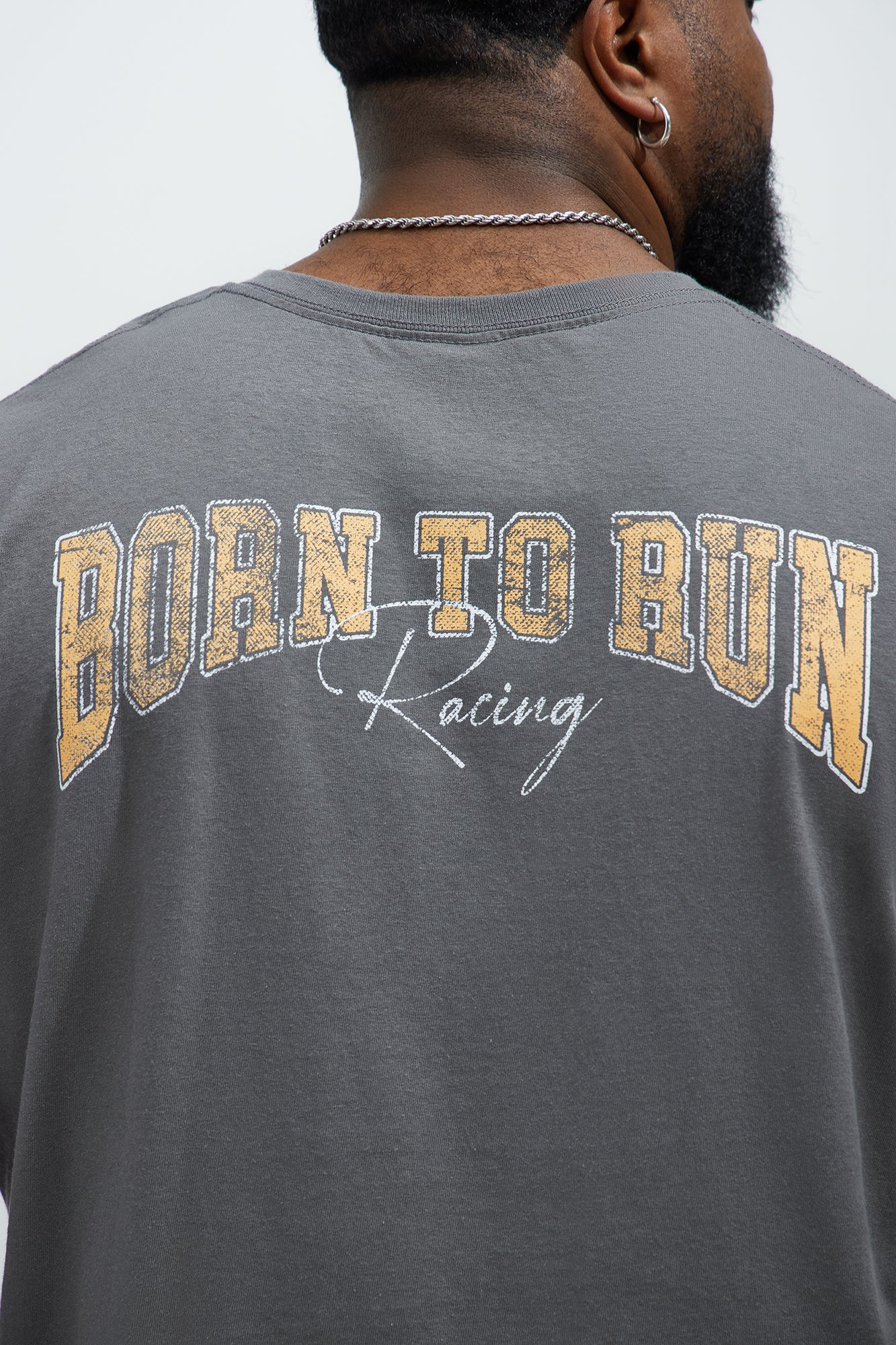 Born To Run Short Sleeve Cropped Tee - Charcoal - Image 8