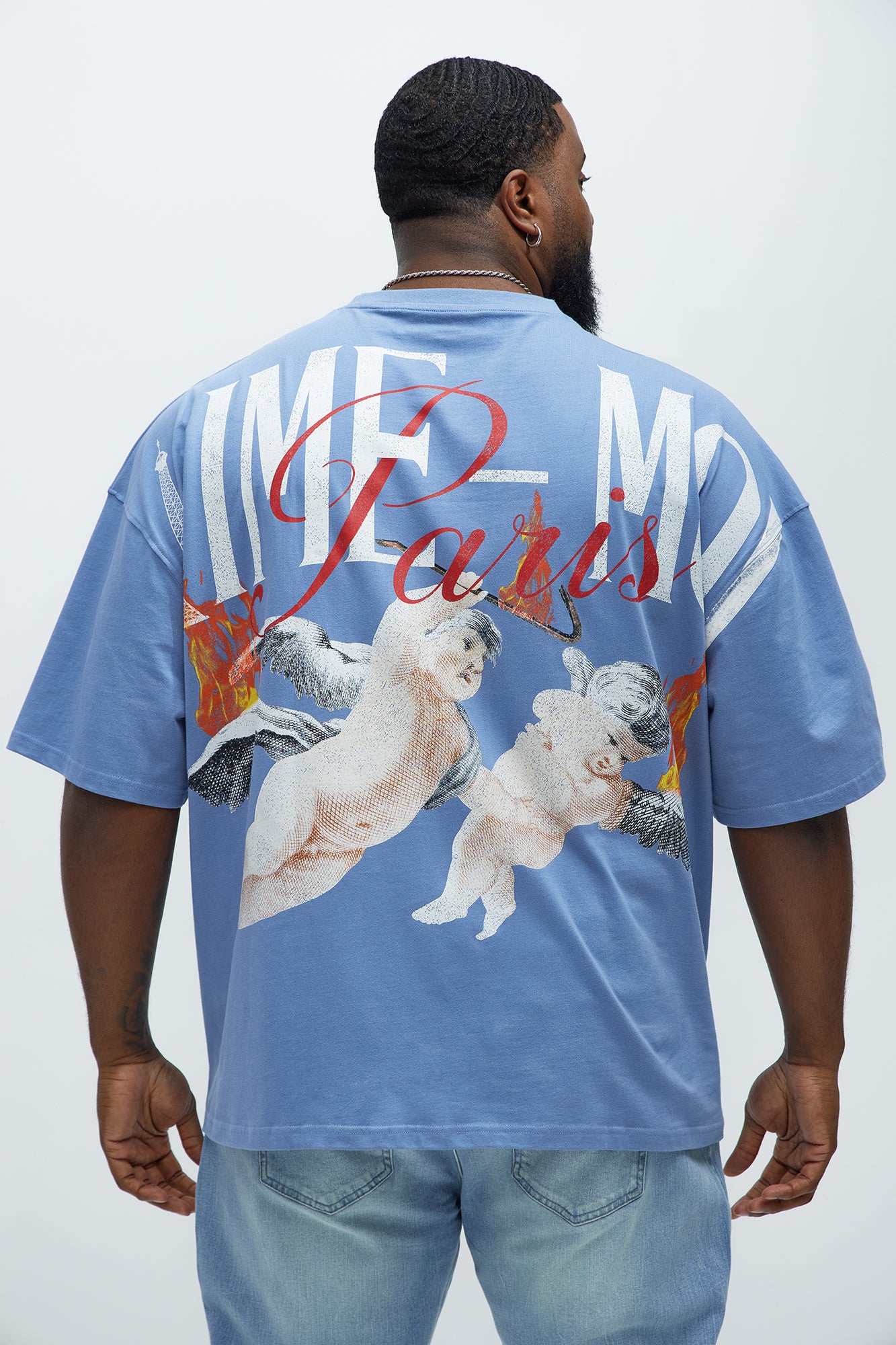 Aime Forever Oversized Short Sleeve Tee - Slate Blue - Image 5