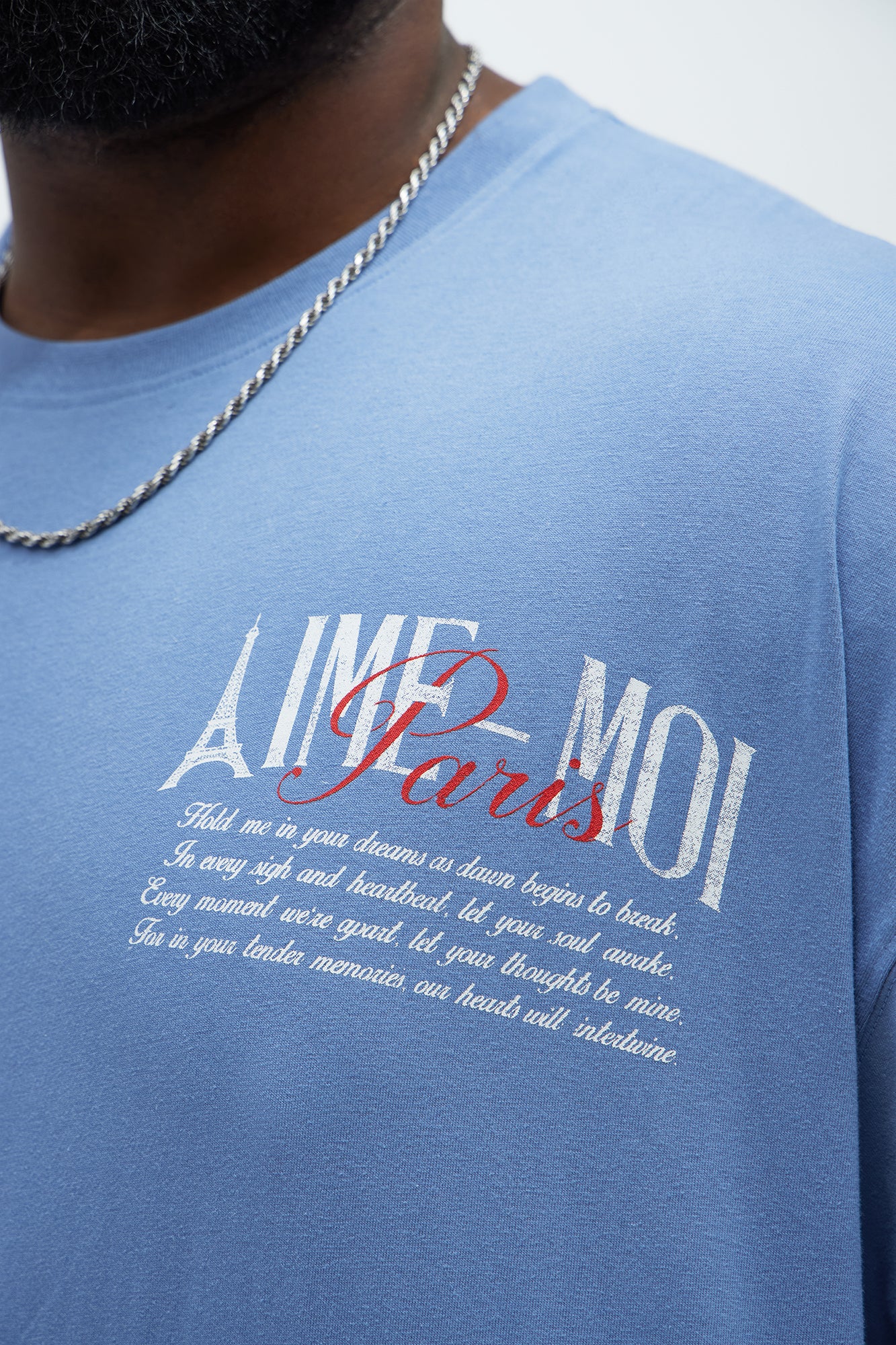 Aime Forever Oversized Short Sleeve Tee - Slate Blue - Image 7