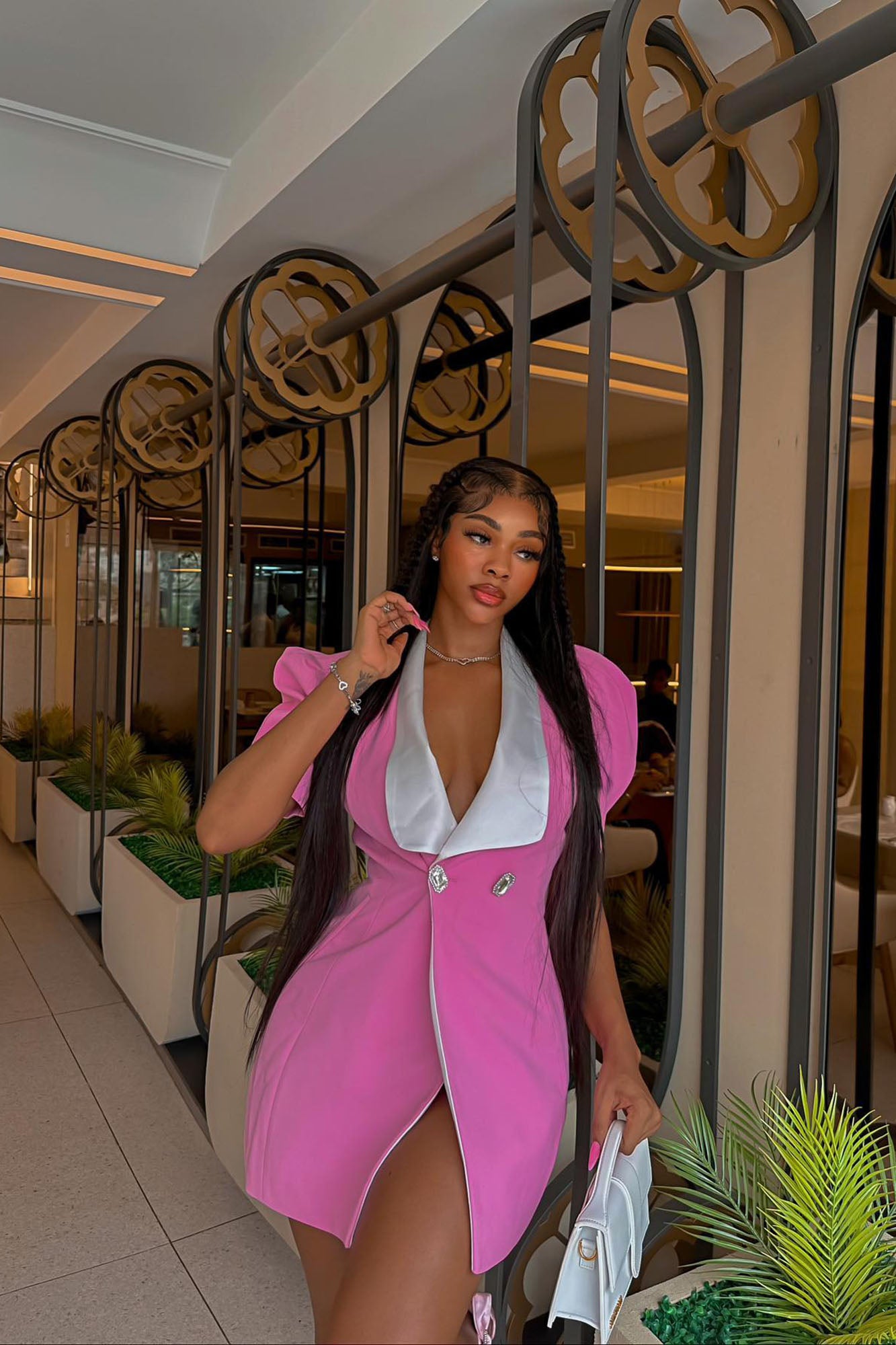 Audrey Blazer Mini Dress - Pink - Image 4