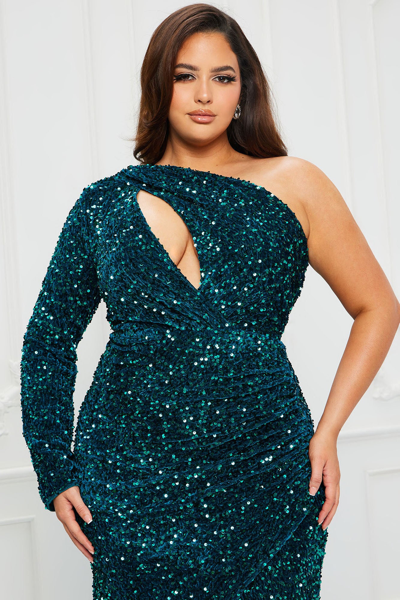 Gems Sequin Maxi Dress - Emerald - Image 5
