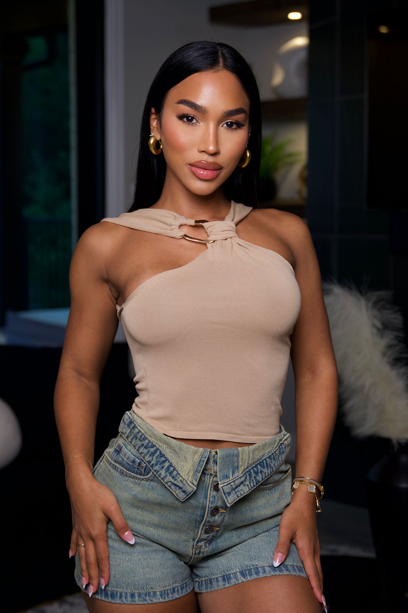 Always Keep It Classy Top - Taupe - Image 4