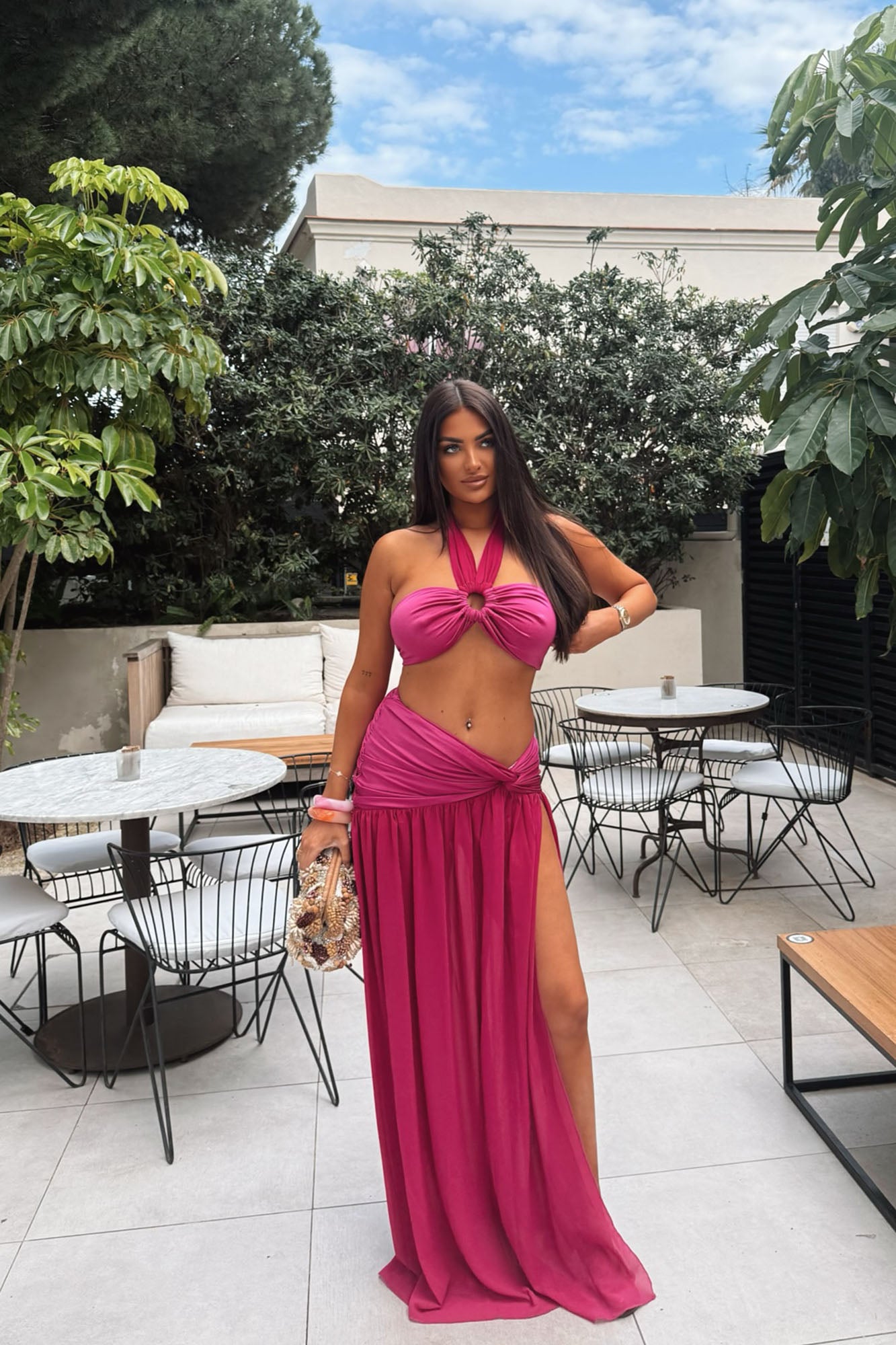 Blissful Day Maxi Skirt Set - Magenta - Image 4