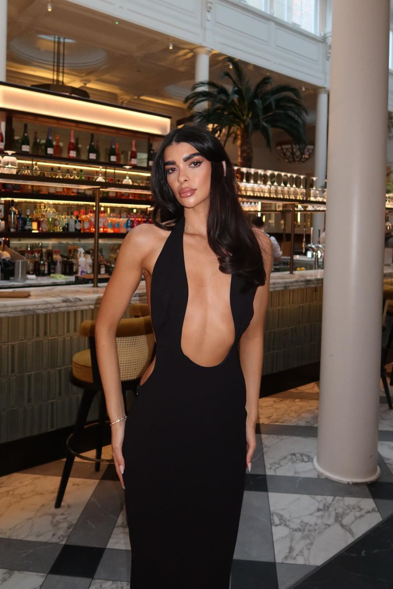 Isabella Plunge Maxi Dress - Black - Image 11