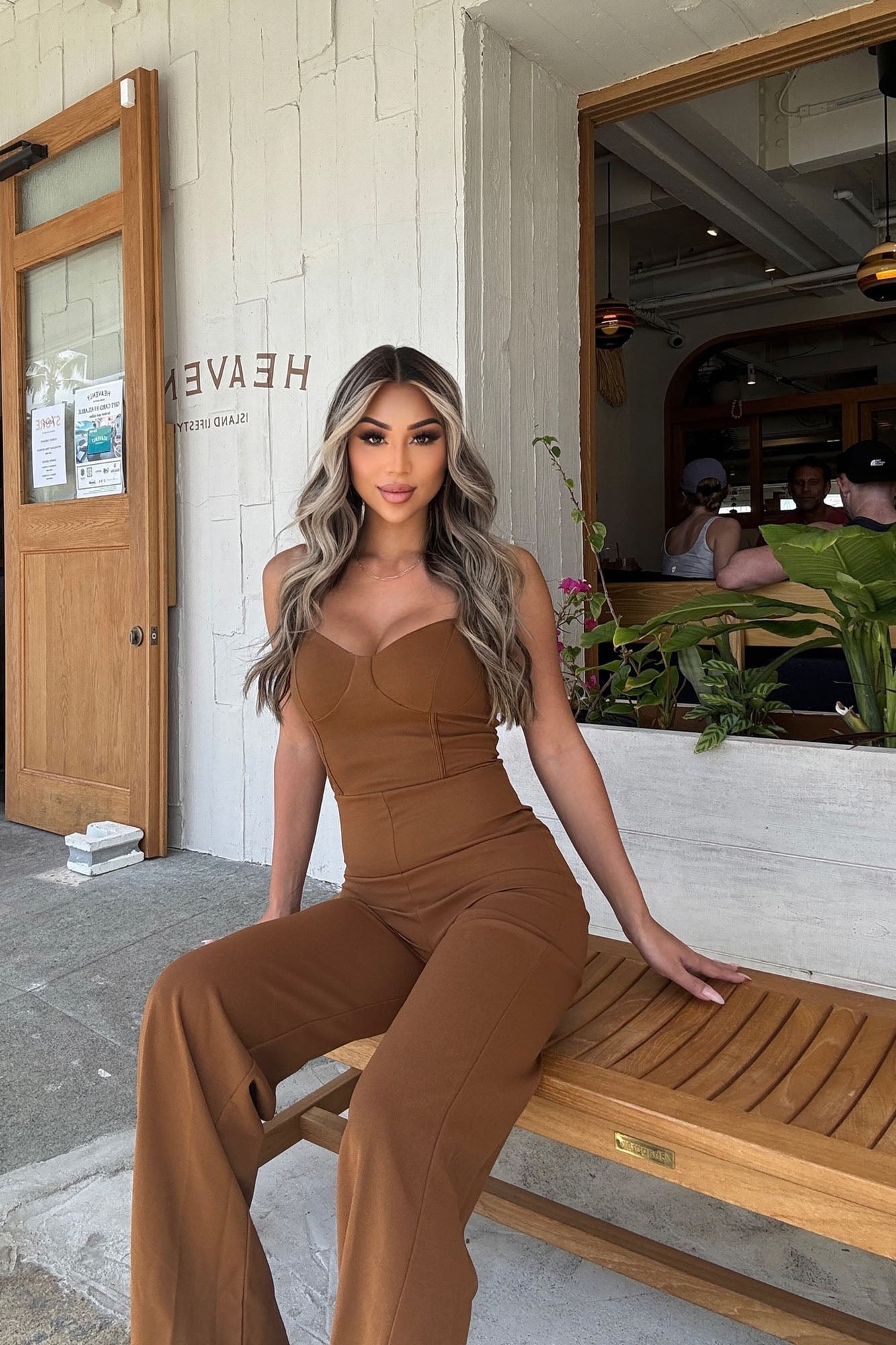 Taking Notes Jumpsuit - Mocha - Image 4