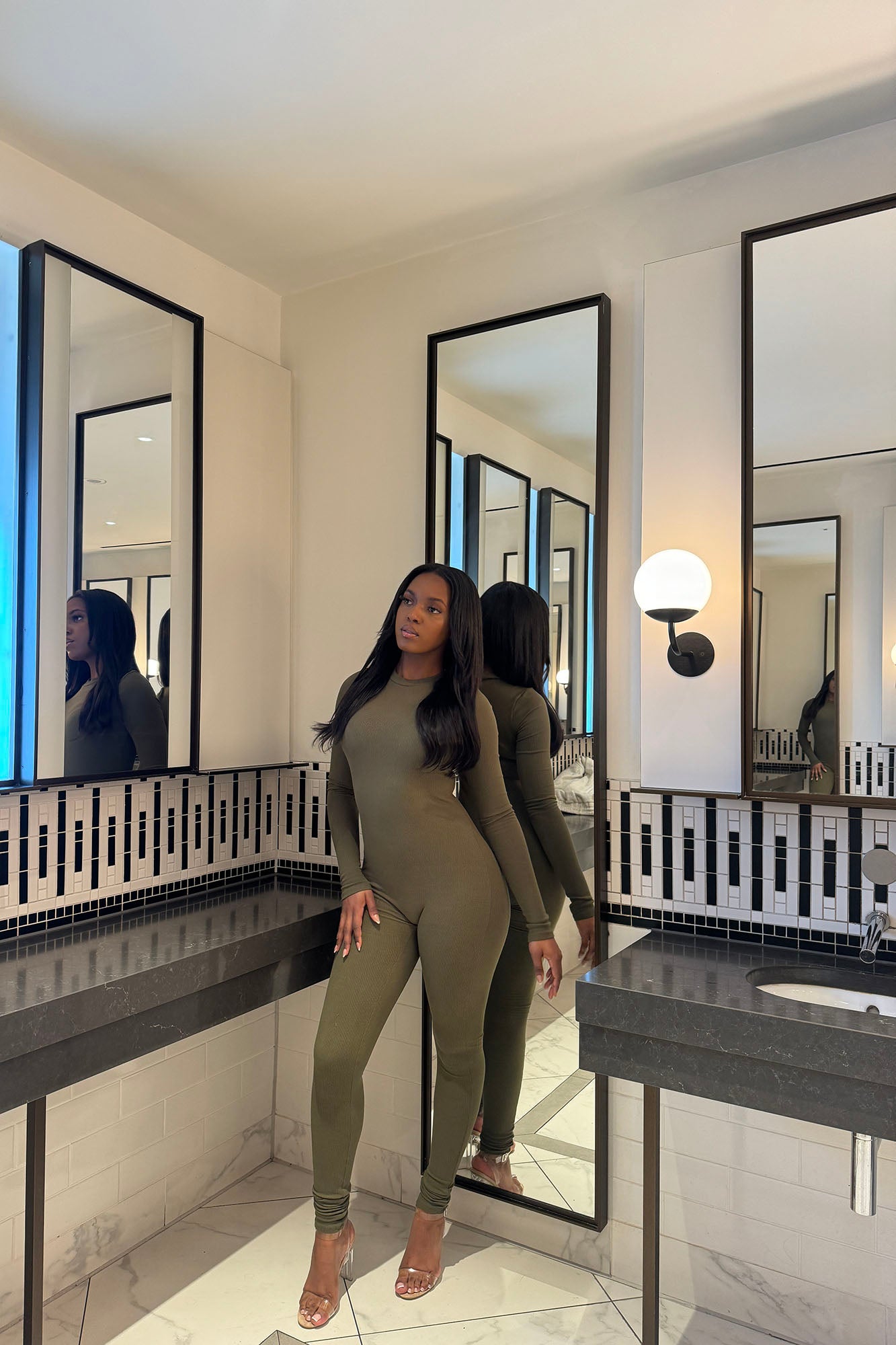 Maribel Snatched Jumpsuit - Olive - Image 7