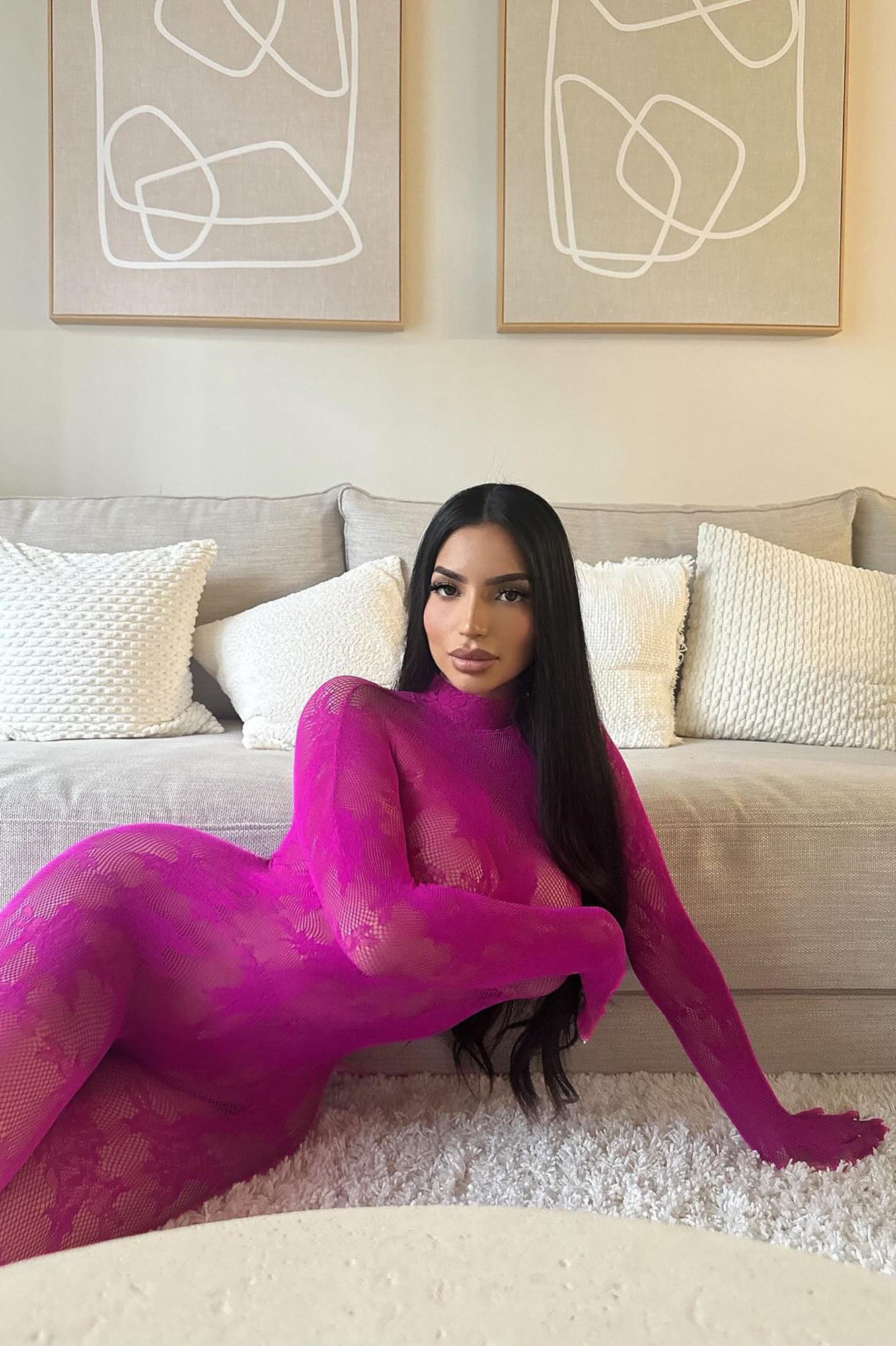 Frisky Instincts Glove Bodystocking - Hot Pink - Image 7