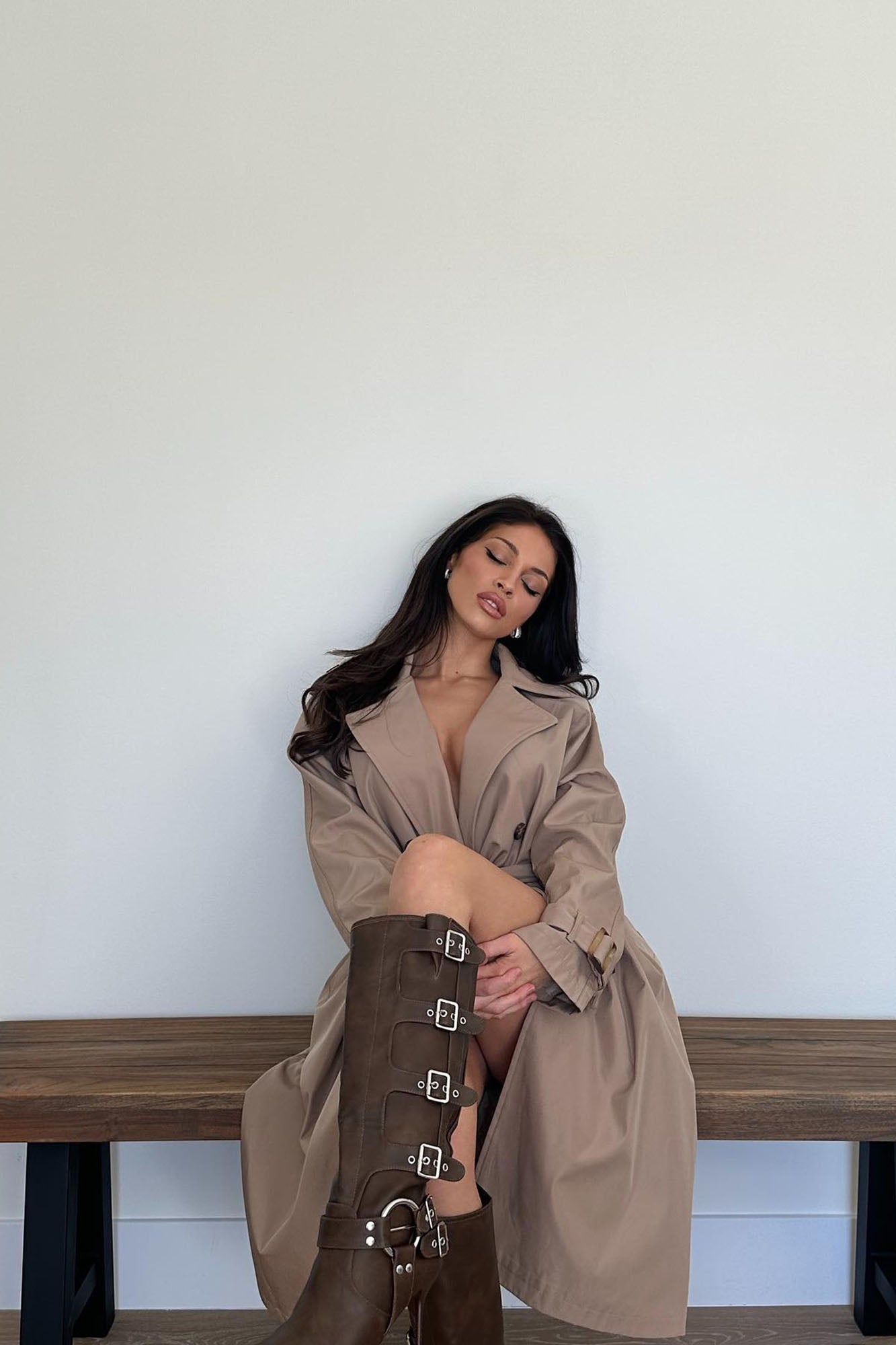 Keep Your Promise Trench Coat - Tan - Image 7