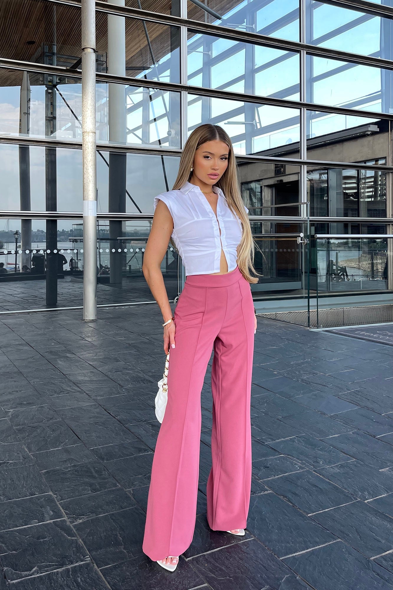 Tall Victoria High Waisted Dress Pants - Mauve - Image 4