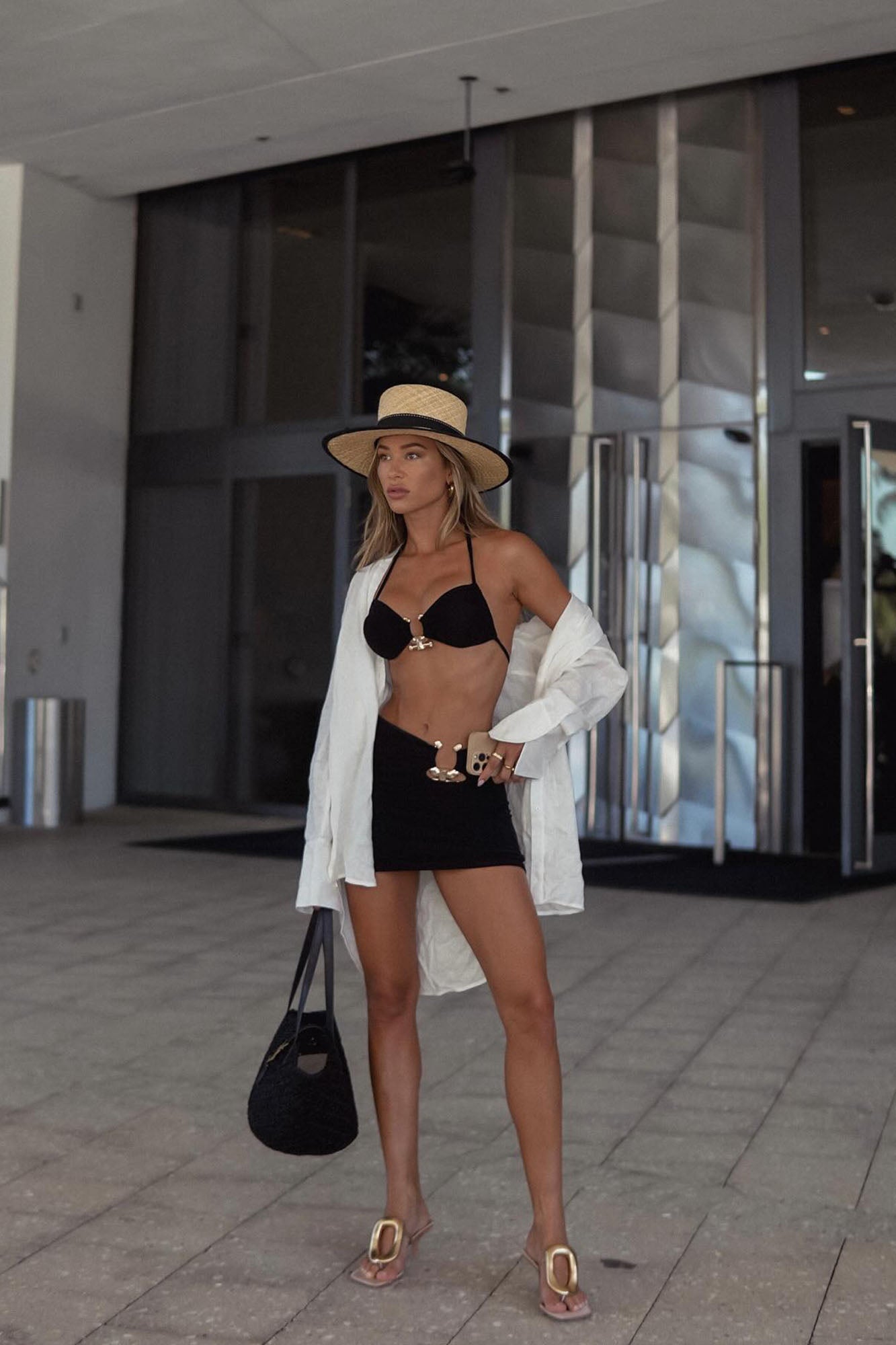 Follow Me To Paradise Shimmer 3 Piece Bikini Set - Black - Image 9