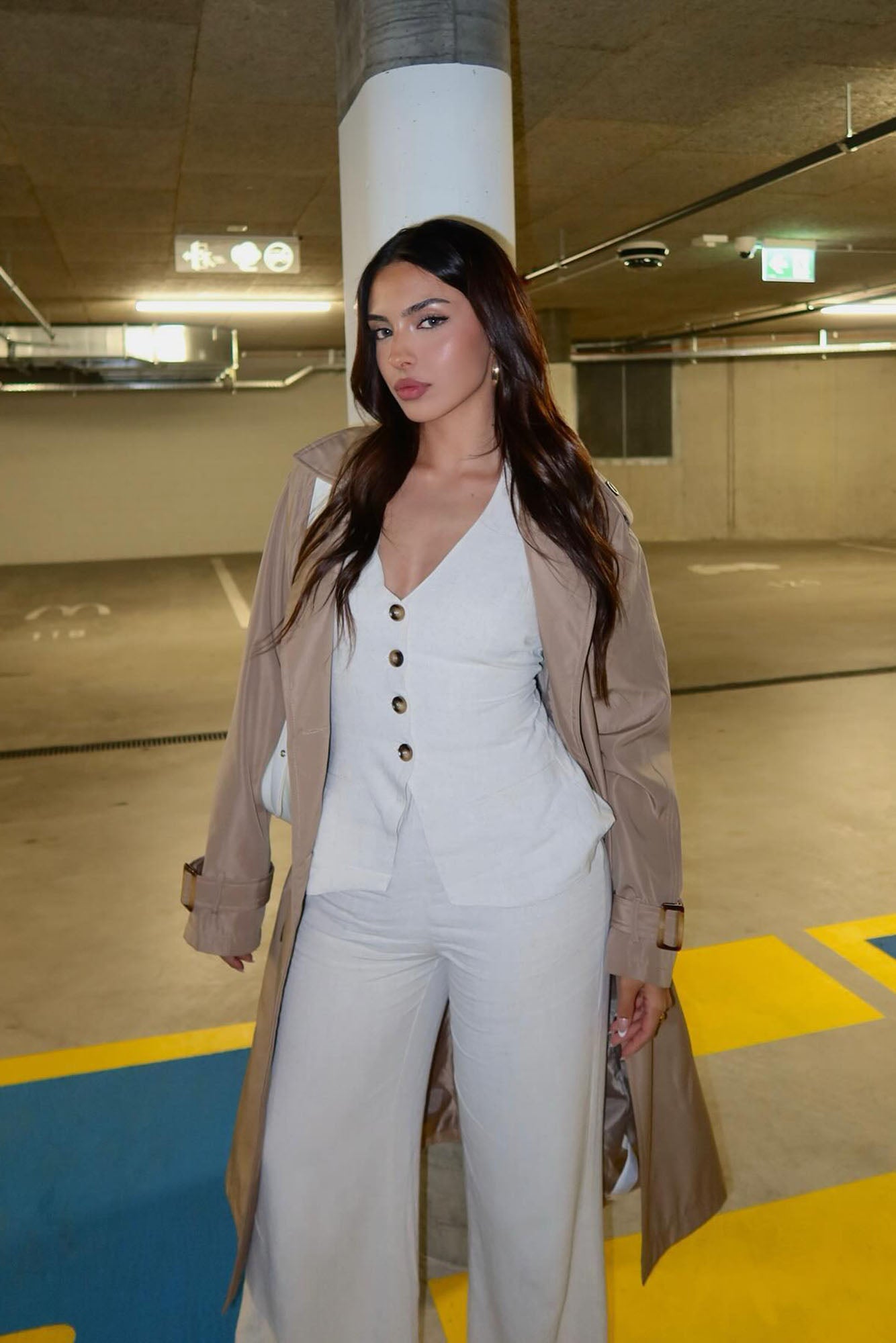 Cece Linen Pant Set - Taupe - Image 5