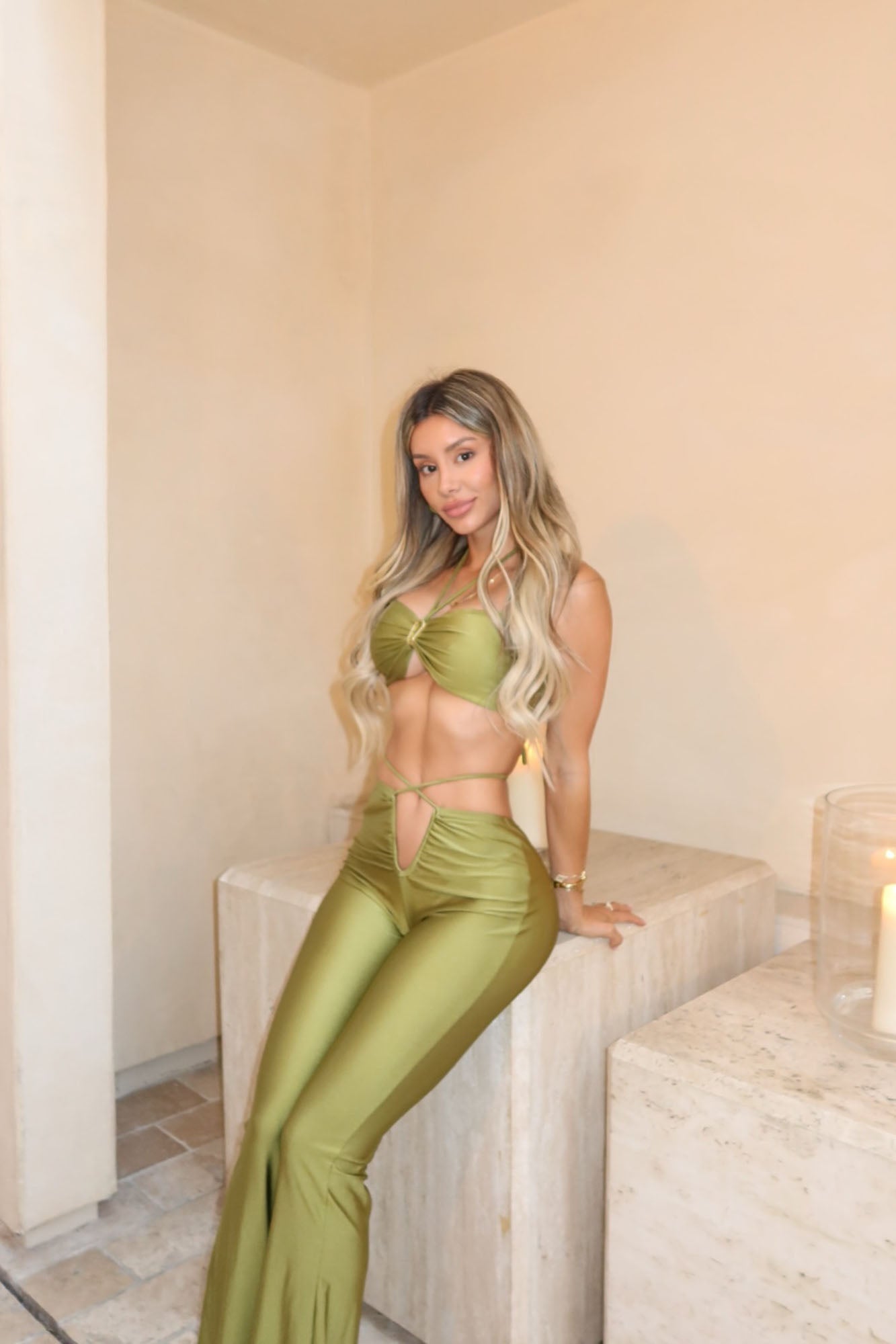 Be My Baby Pant Set - Olive - Image 9