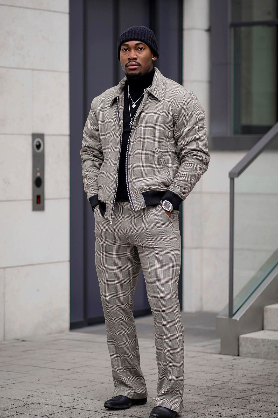 Anderson Plaid Bomber Jacket - Camel/combo - Image 3