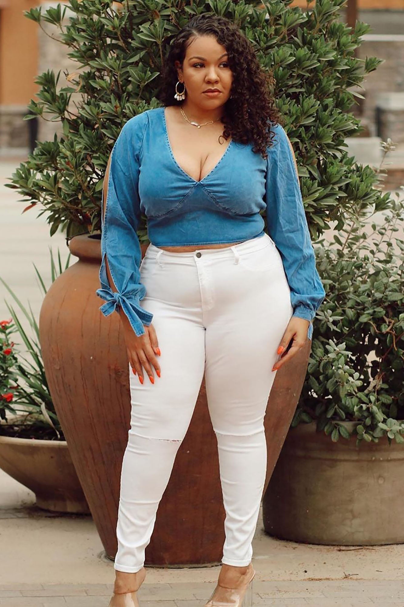 Classic High Waist Skinny Jeans - White - Image 6