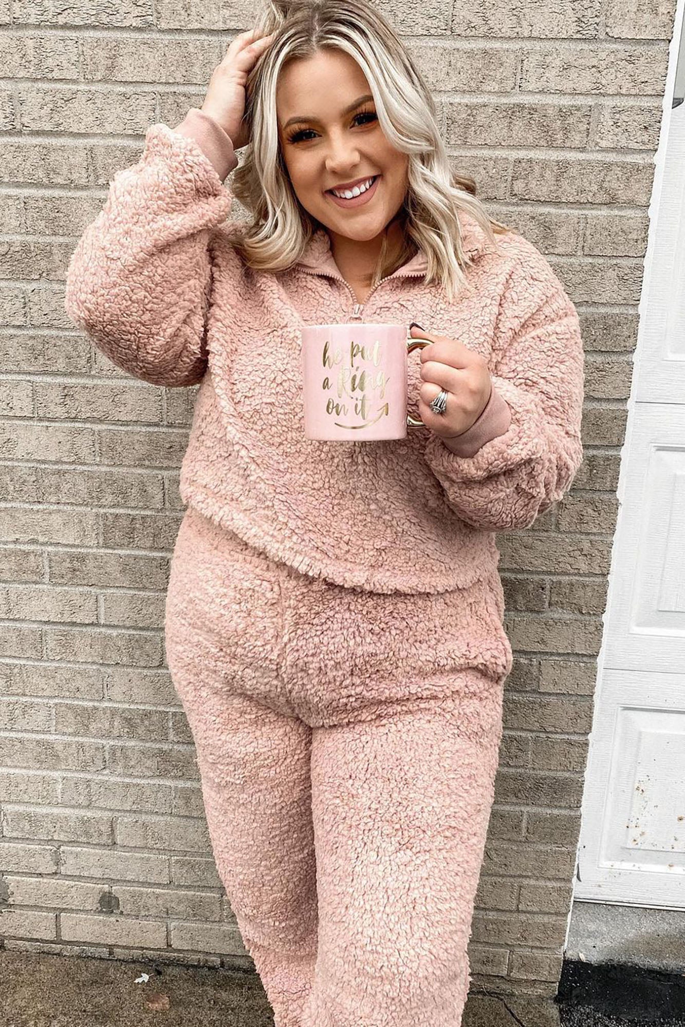 Cuddle Time Cozy Pant Set - Mauve - Image 5