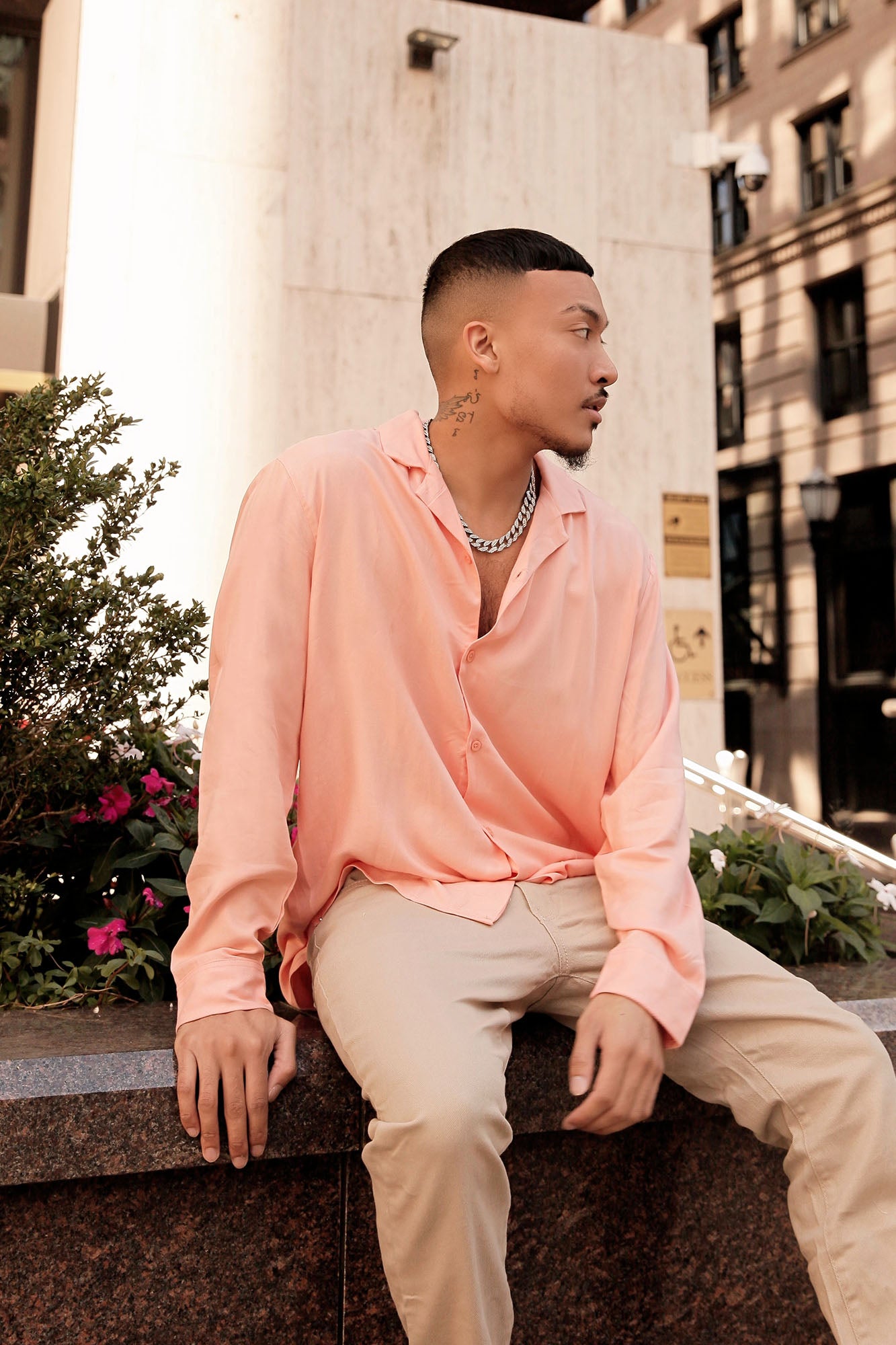 Dawson Relaxed Long Sleeve Button Up Shirt - Mauve - Image 5