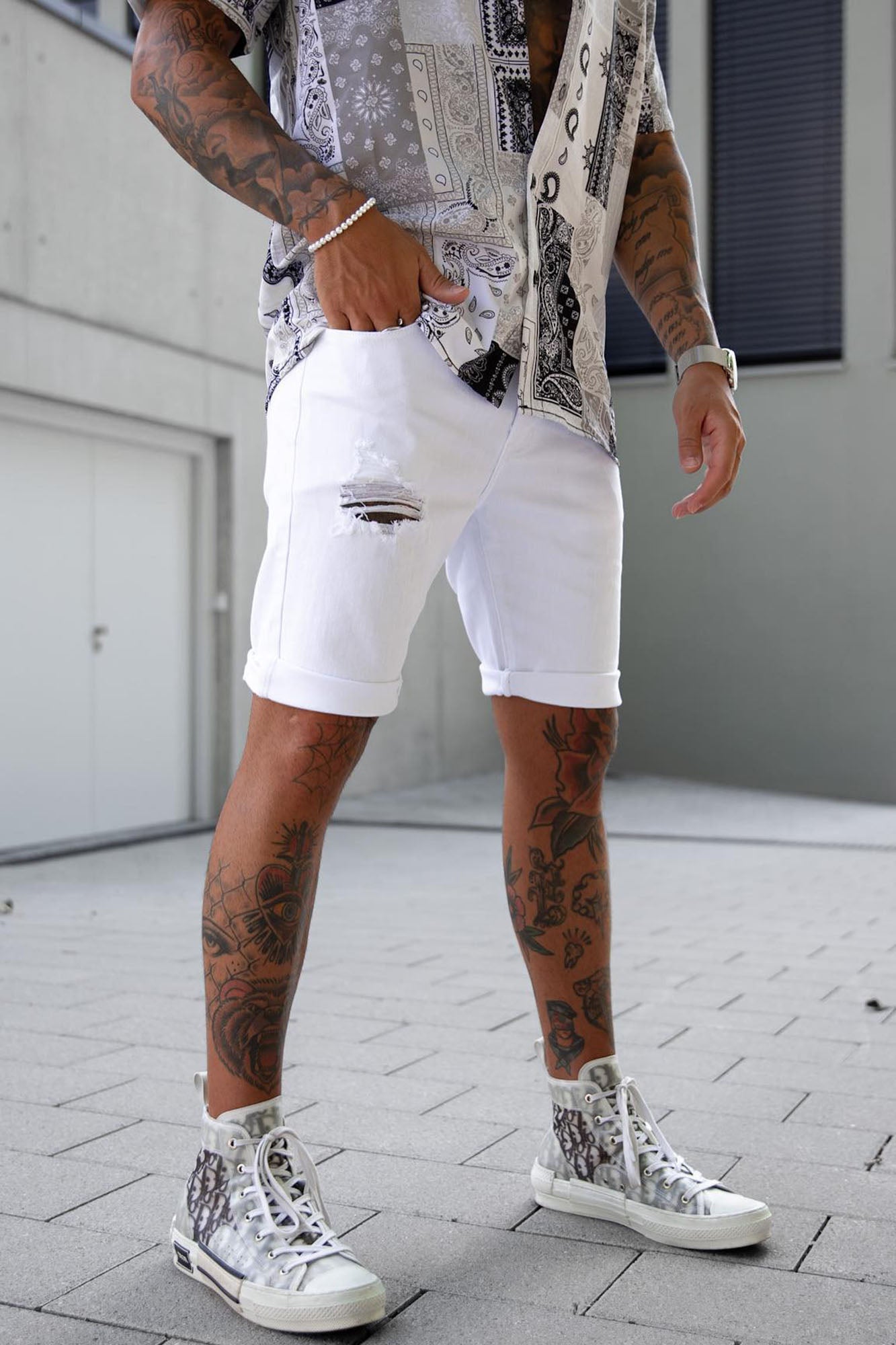 Earl Denim Shorts - White - Image 10