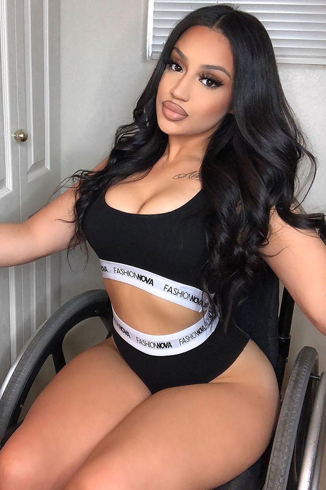 Fashion Nova Bralette And Panty Set - Black/White - Image 5