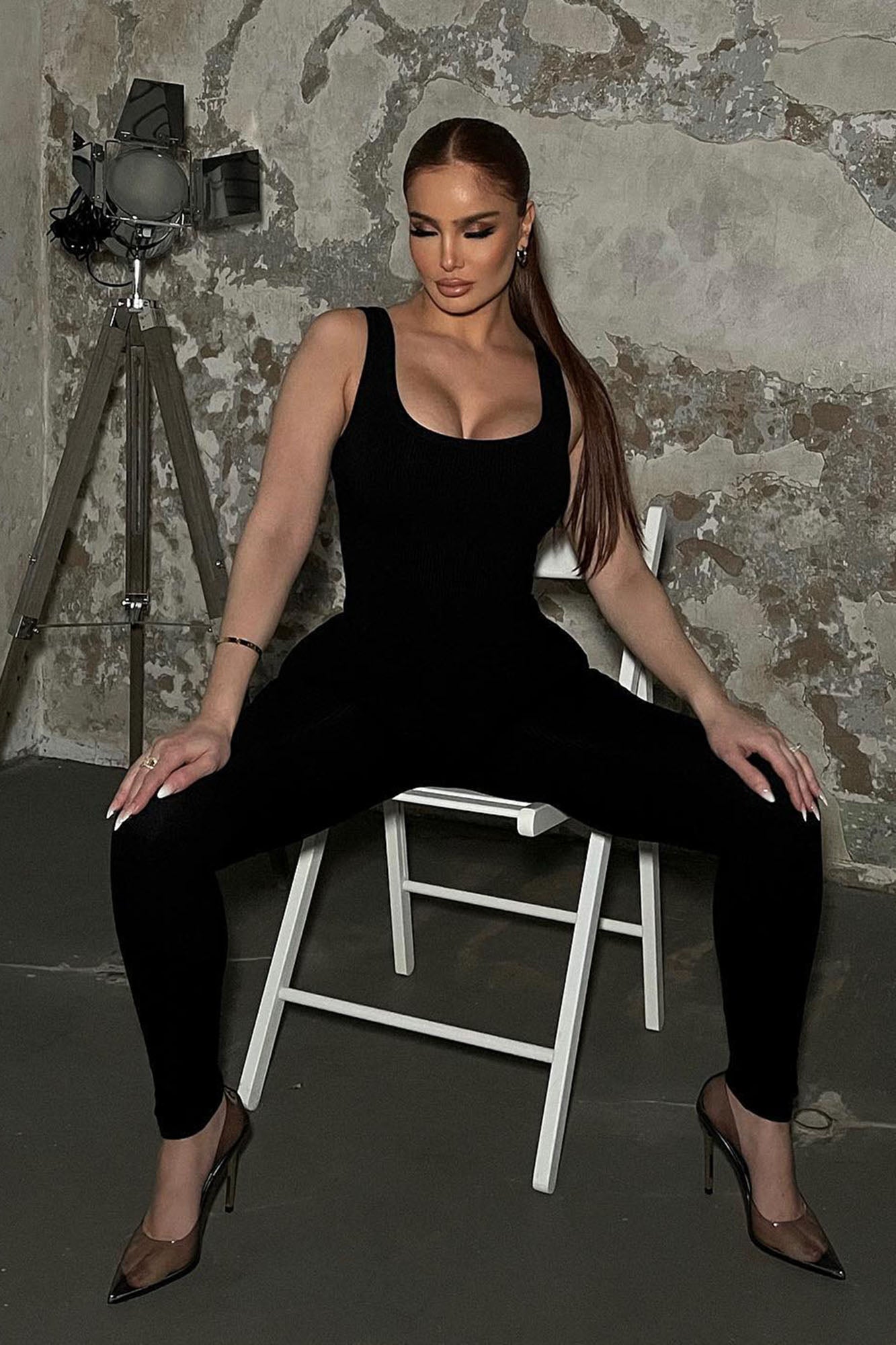 Maeve Scoop Neck Snatched Jumpsuit - Black - Image 4