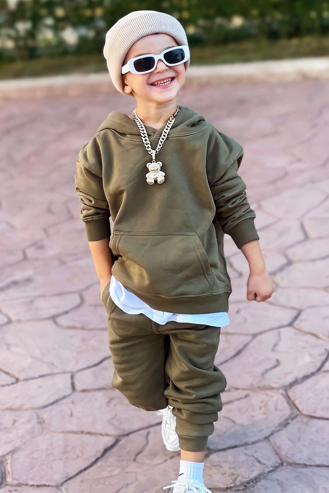 Mini Stole Your Toys Oversized Jogger - Olive - Image 5