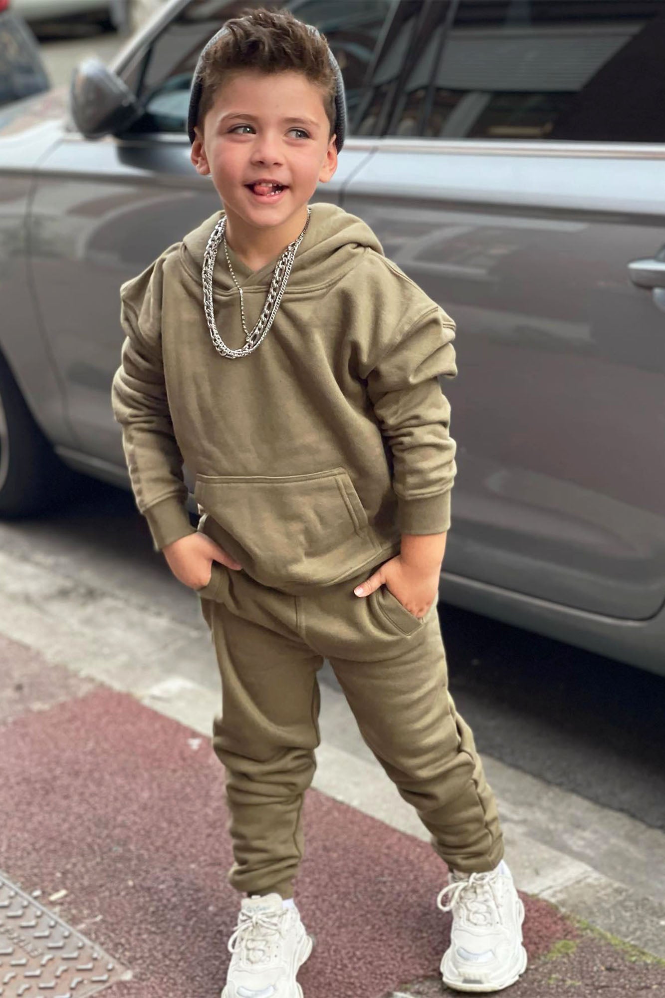 Mini Stole Your Toys Oversized Jogger - Olive - Image 3
