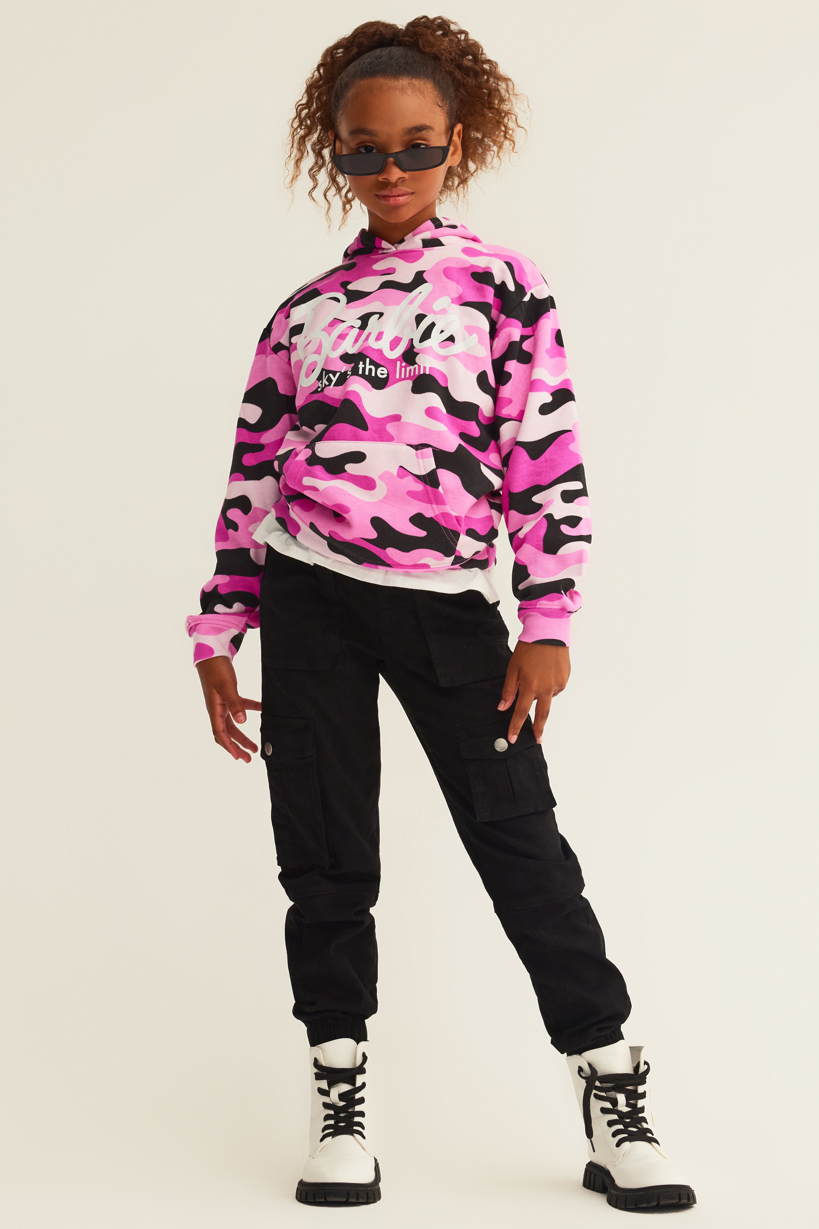 Mini Twill Ruched Ankle Cargo Pants - Black - Image 4