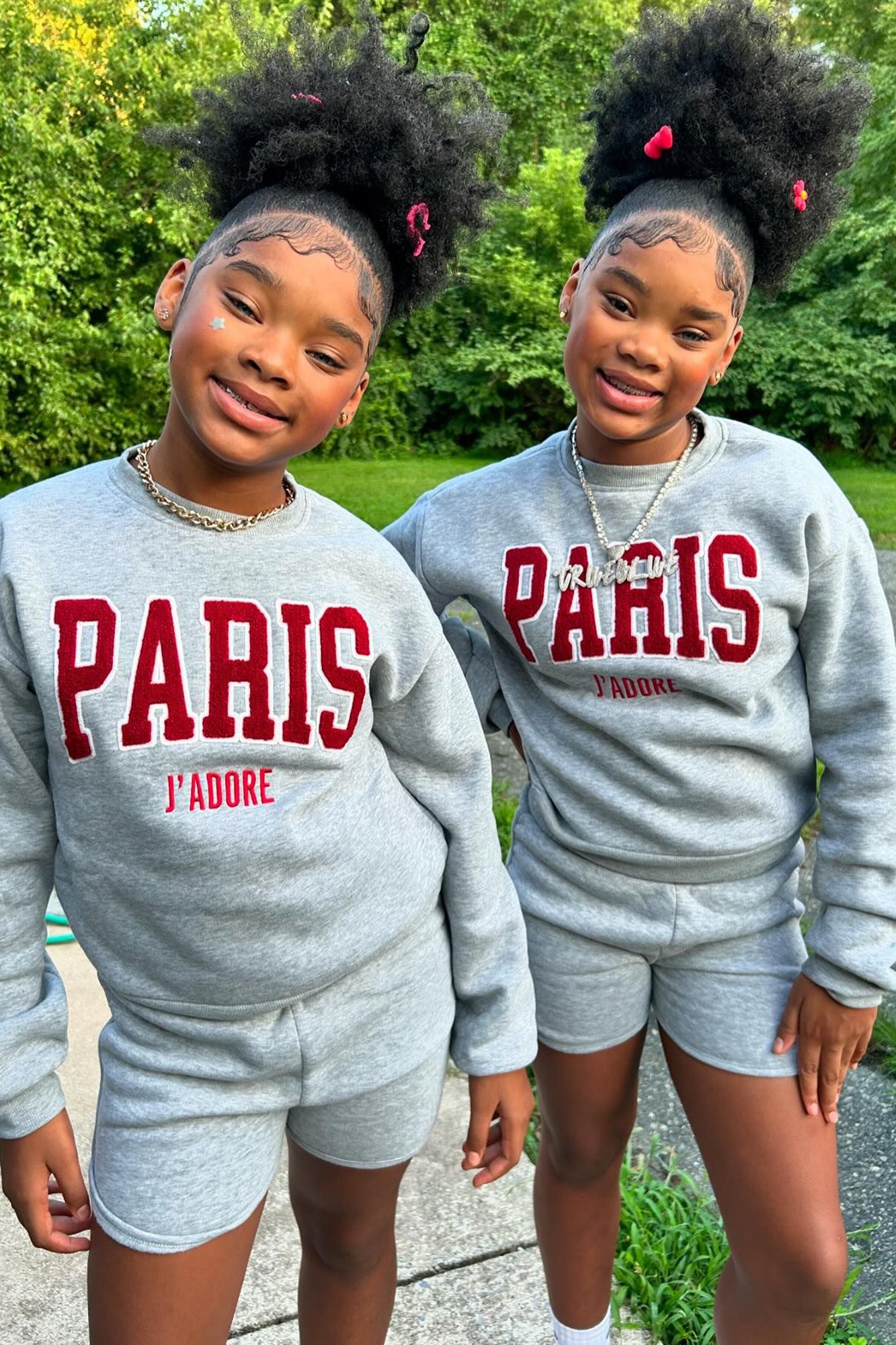 Mini When In Paris Fleece Short Set - Grey - Image 3