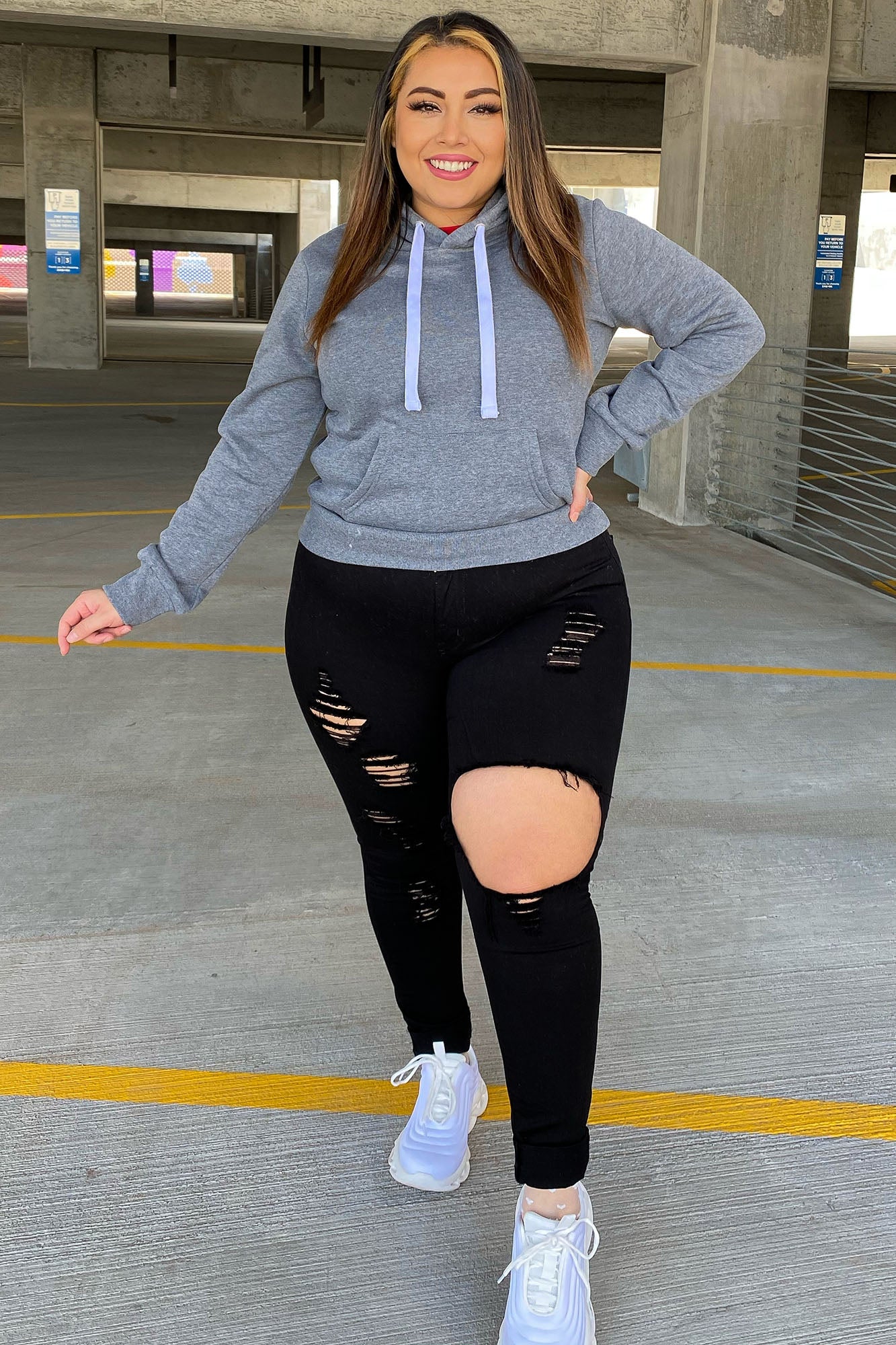 Relaxed Vibe Solid Hoodie - Heather Grey - Image 4