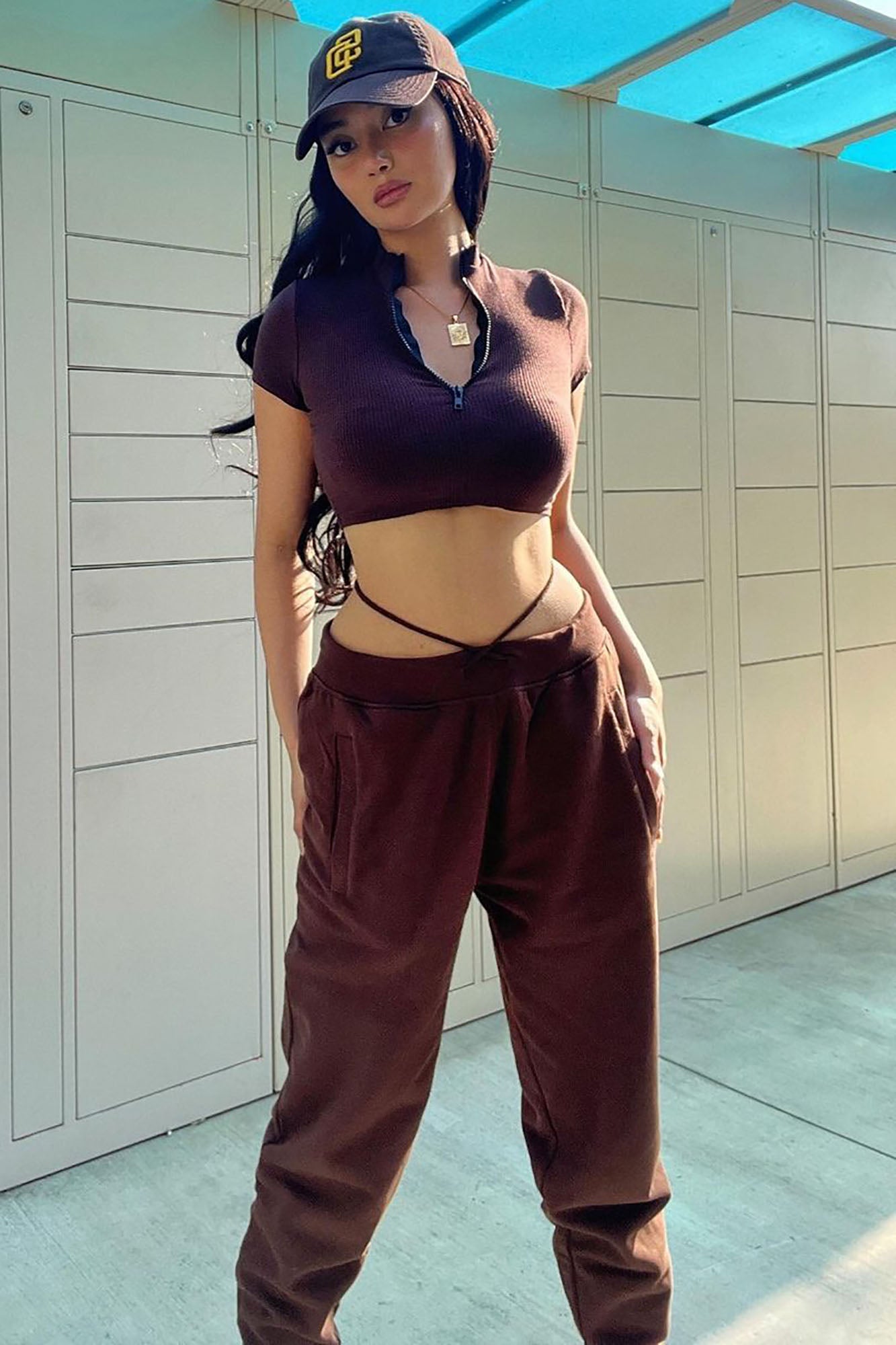 Stole Your Boyfriend's Oversized Jogger - Chocolate - Image 3