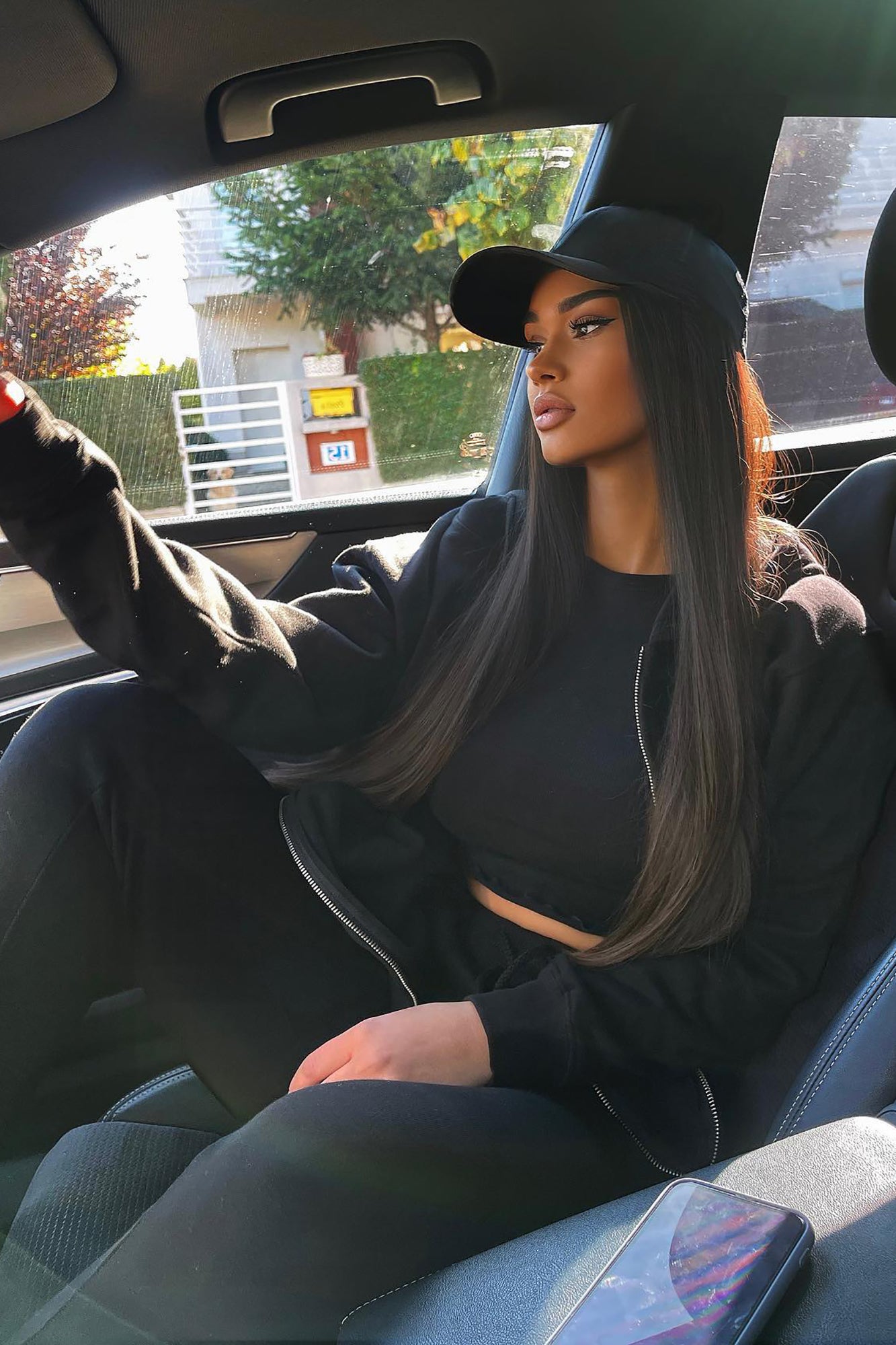 Stole Your Boyfriend's Oversized Zip Up Hoodie - Black - Image 4