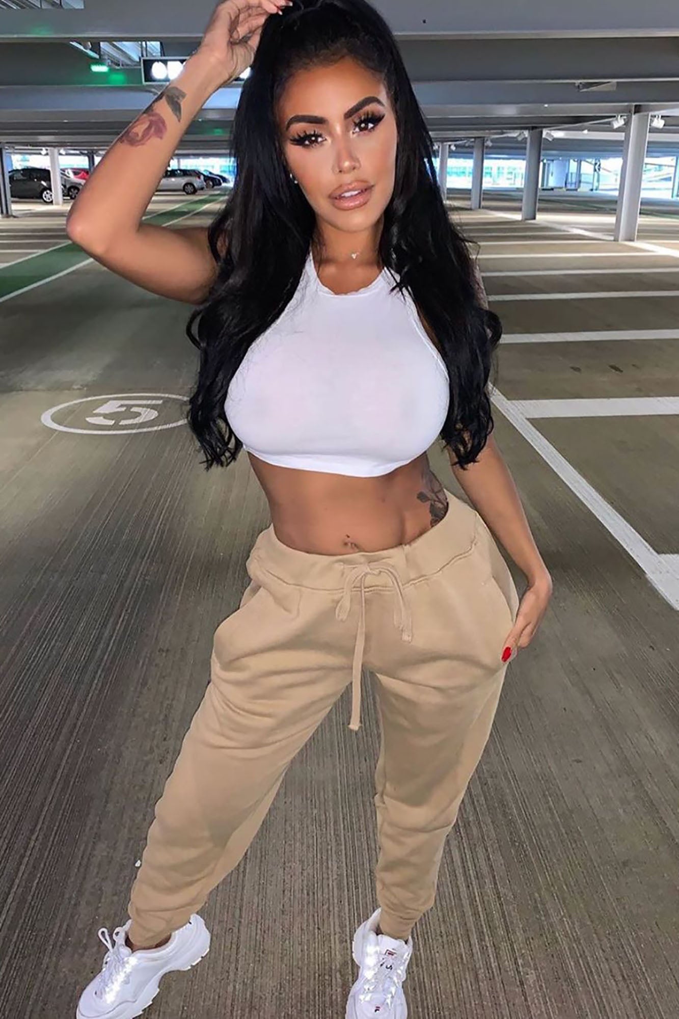 Stole Your Boyfriend's Oversized Jogger - Nude - Image 4