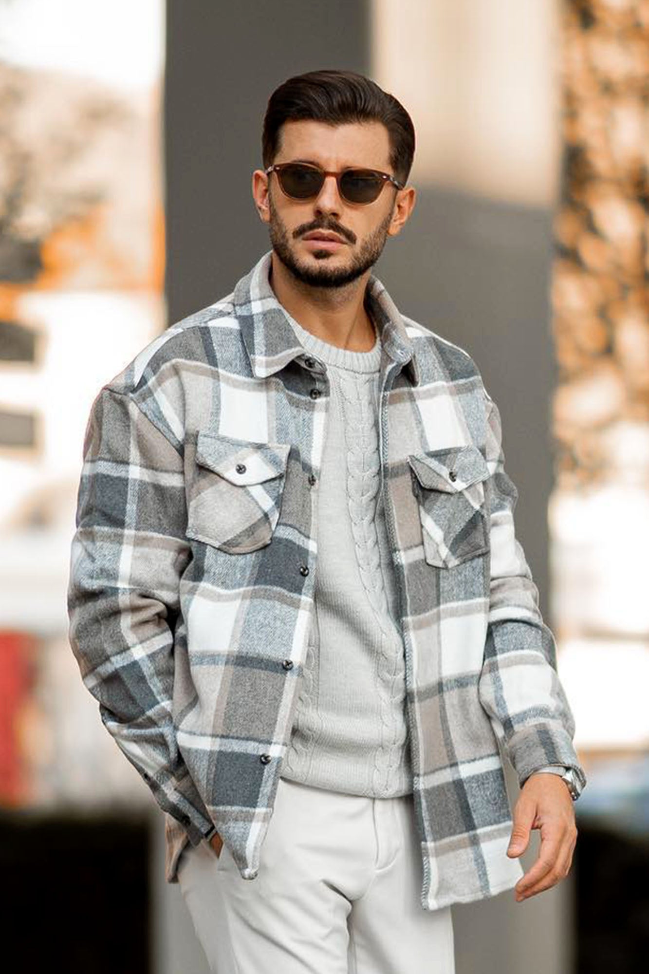 Wanted Plaid Shacket - Tan/Multi - Image 6