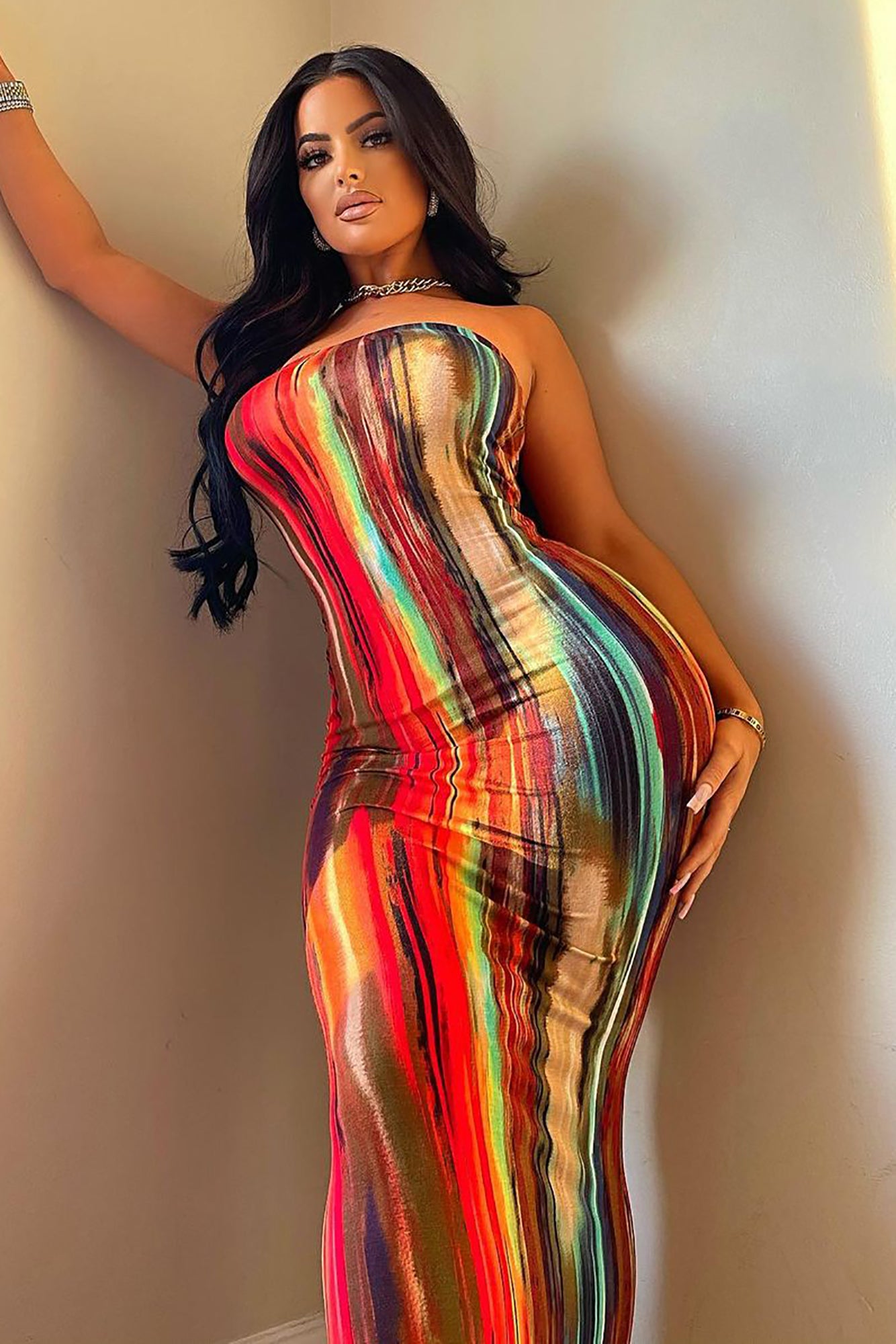 Work Of Art Dress - Red/Multi - Image 4